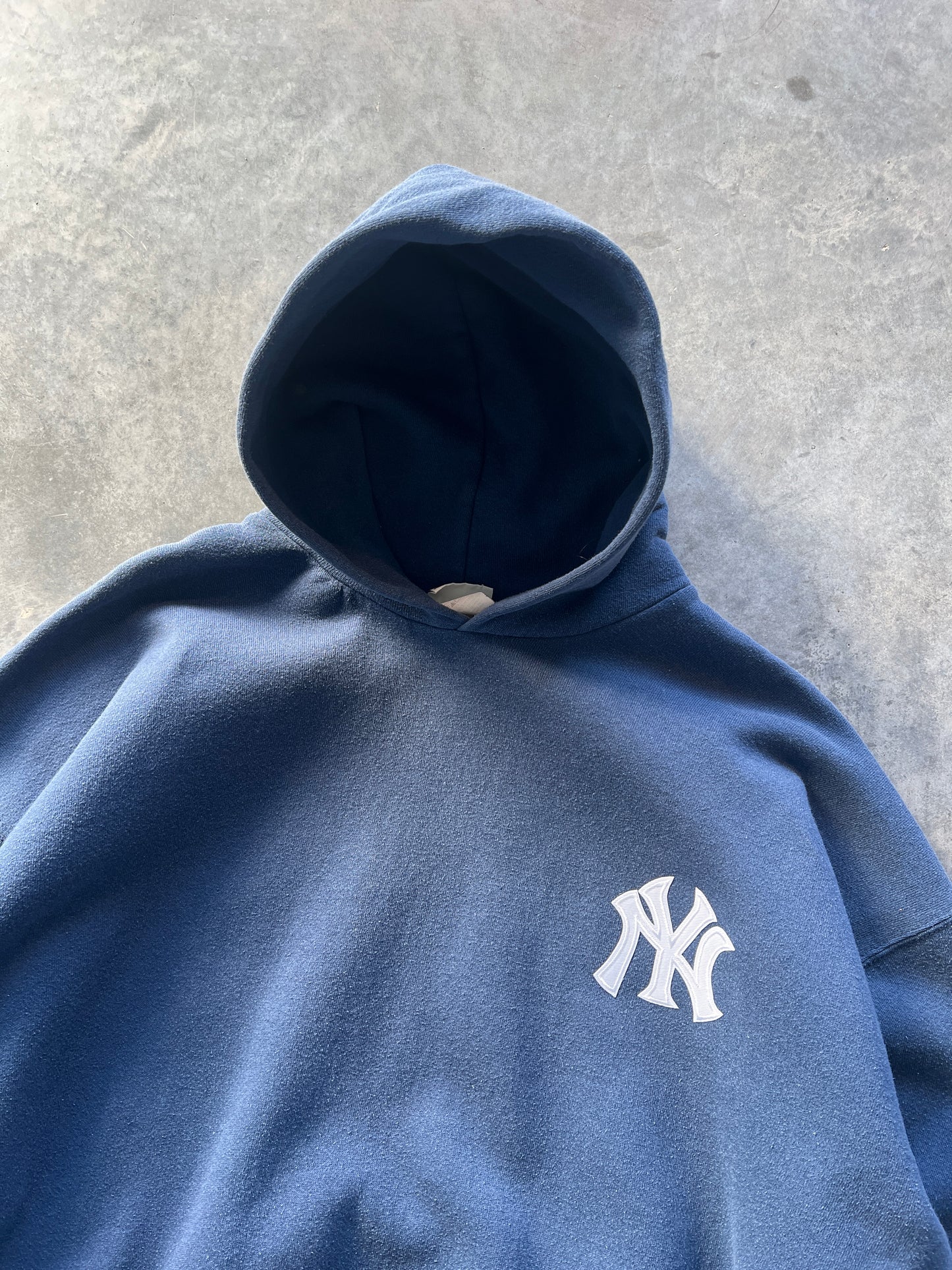 Vintage Blue Yankees Logo Hoodie - XXL