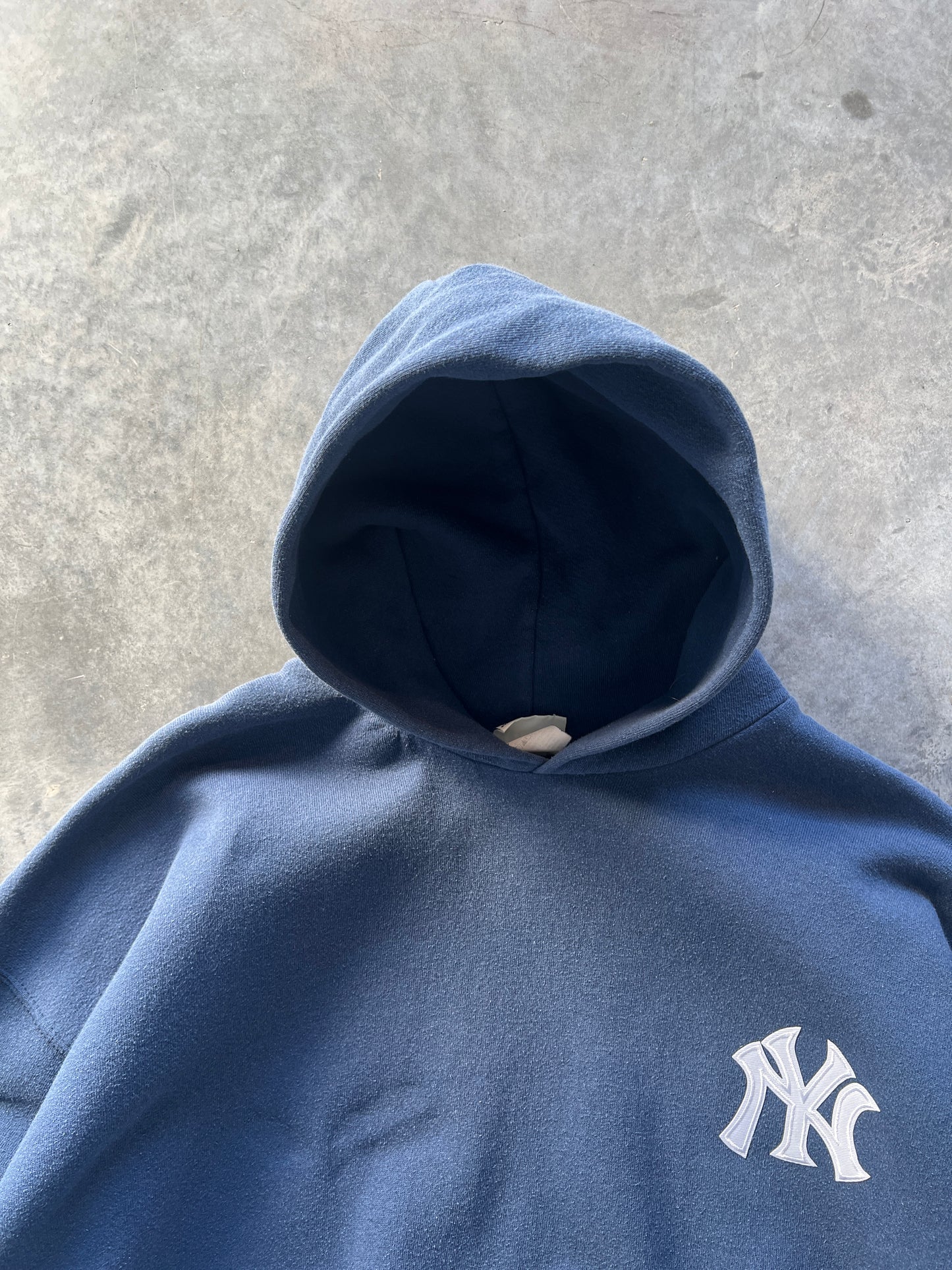 Vintage Blue Yankees Logo Hoodie - XXL