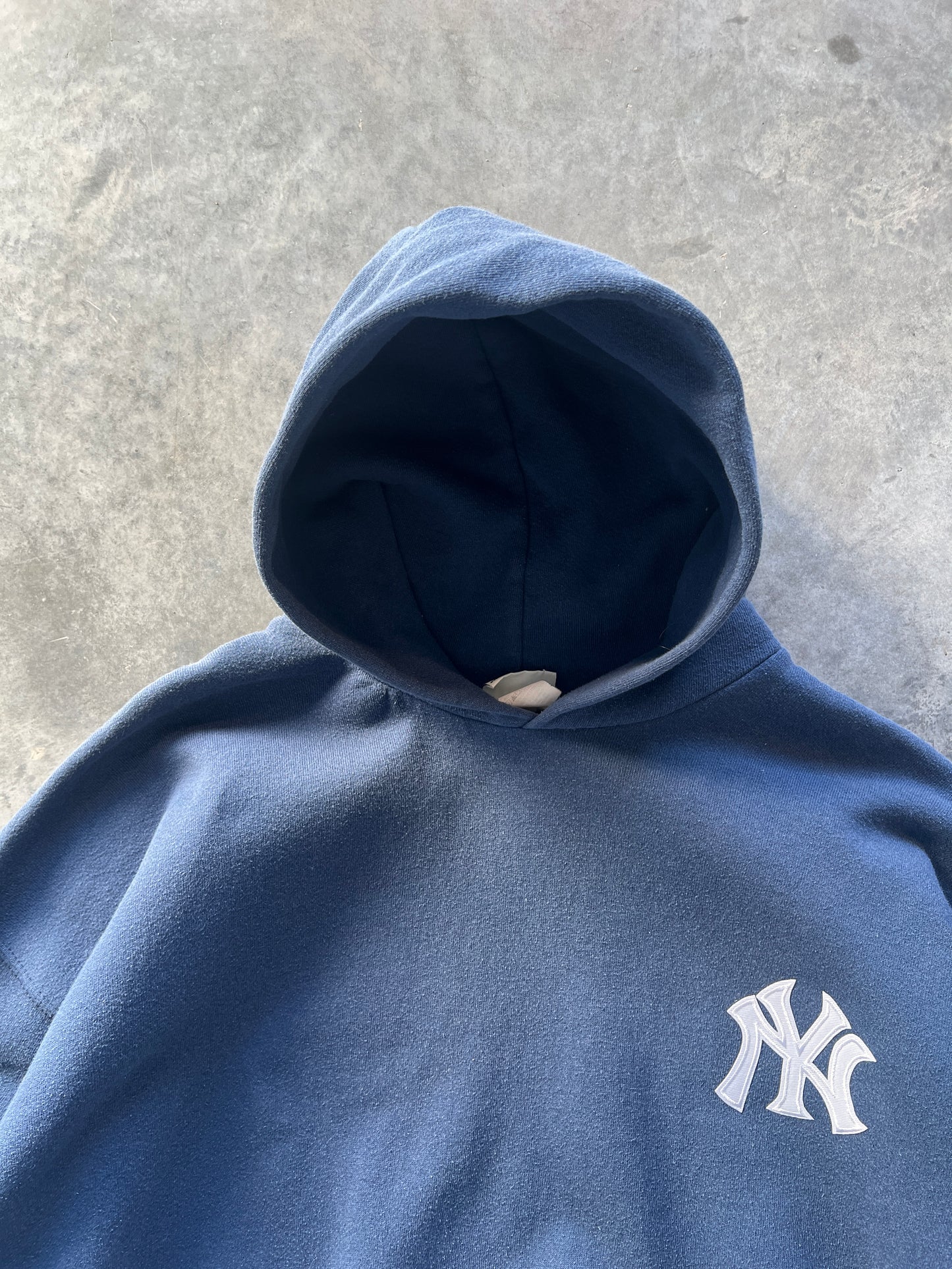 Vintage Blue Yankees Logo Hoodie - XXL