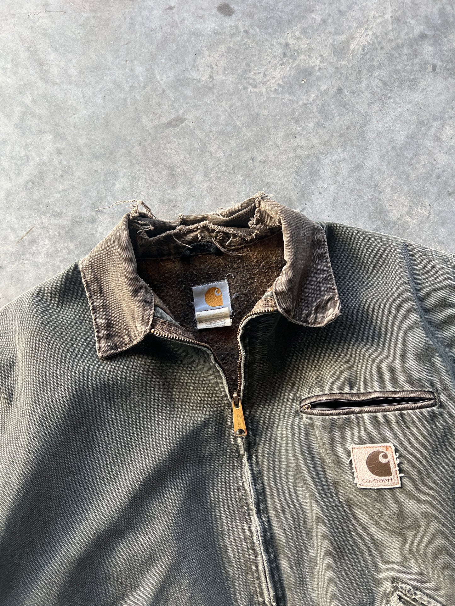 Vintage Faded Green Carhartt Detroit - L