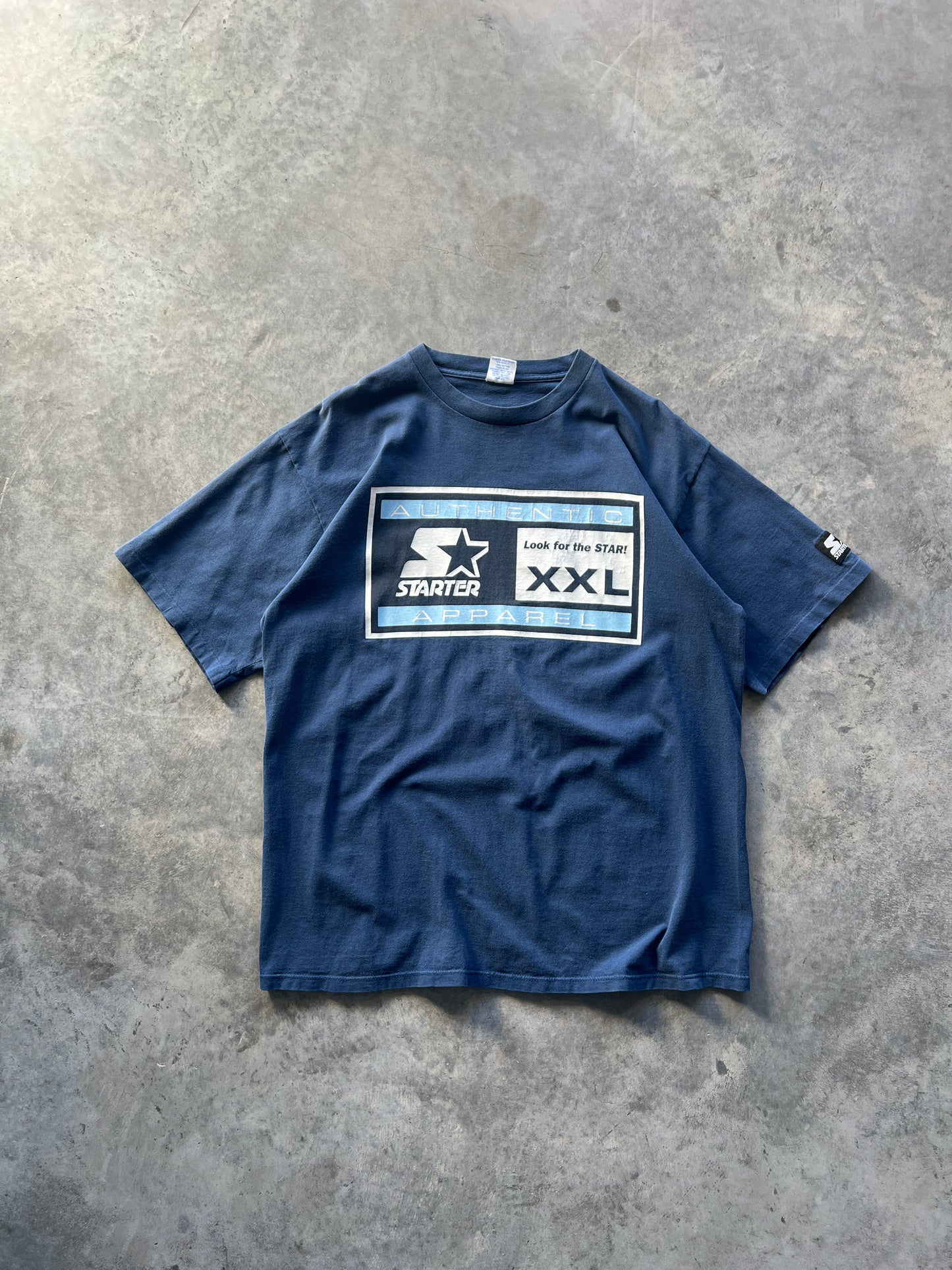 Vintage Blue Starter Spellout Shirt - XL