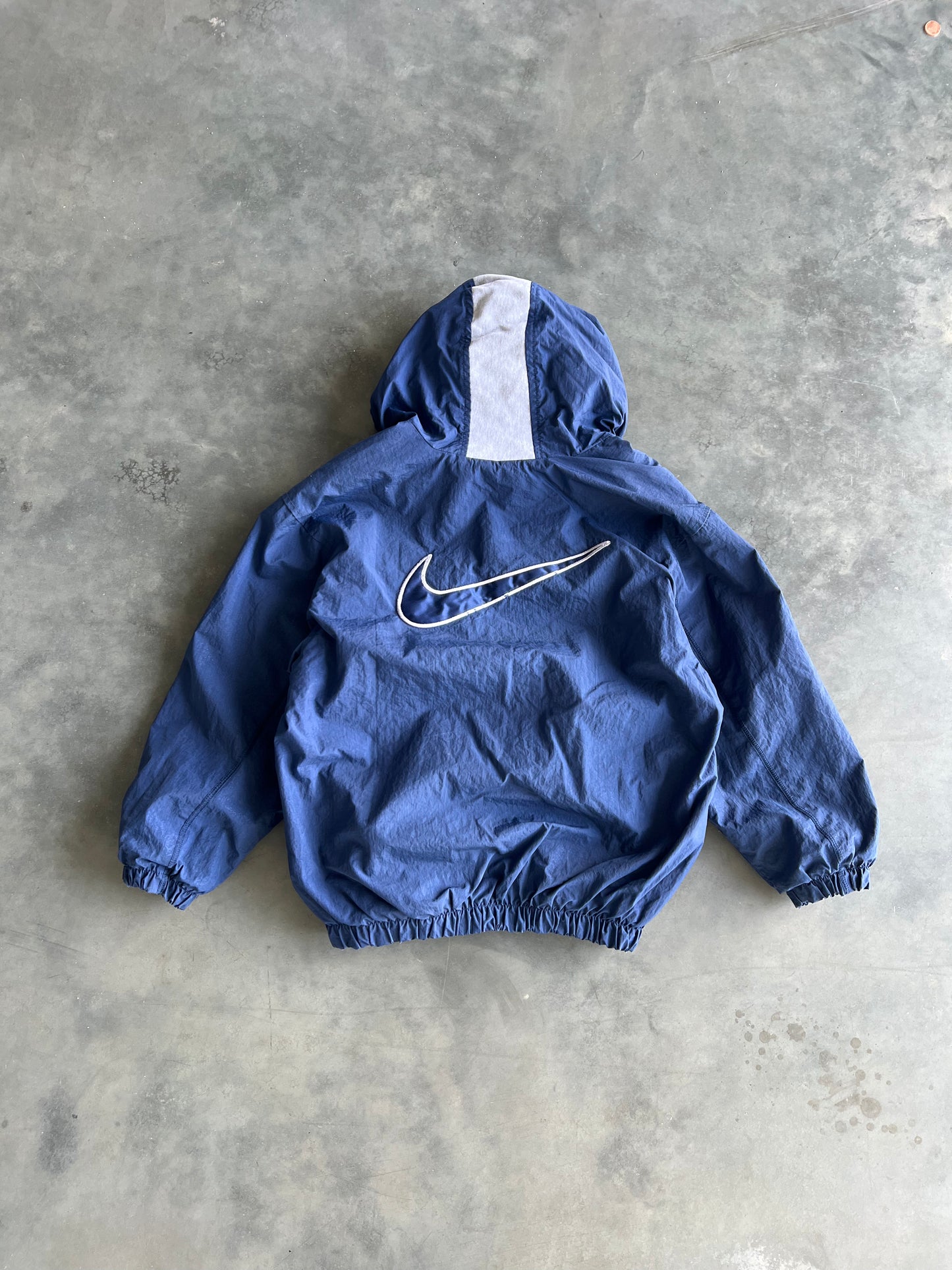 Vintage Navy Blue Nike Swoosh Jacket - YM