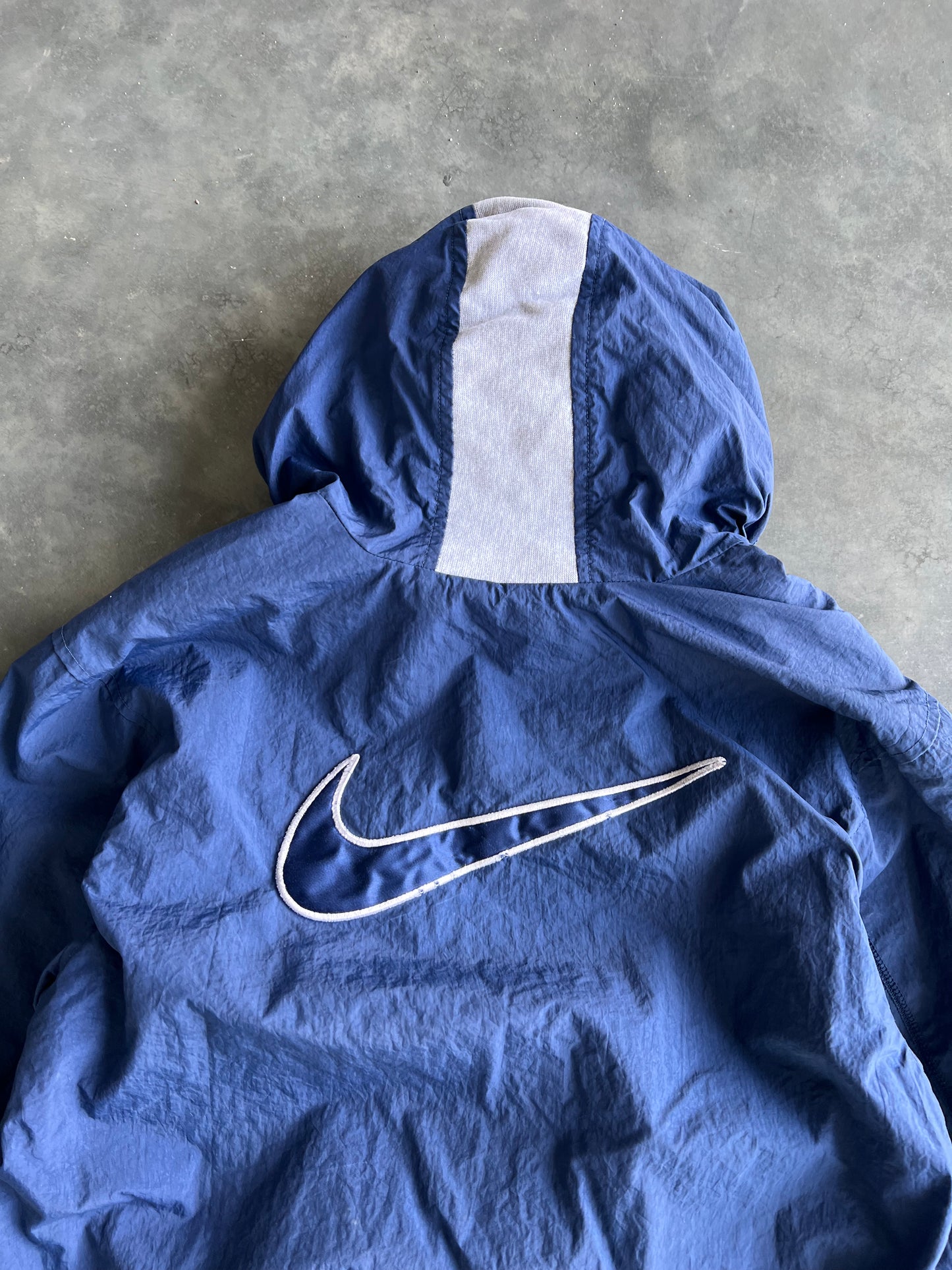 Vintage Navy Blue Nike Swoosh Jacket - YM