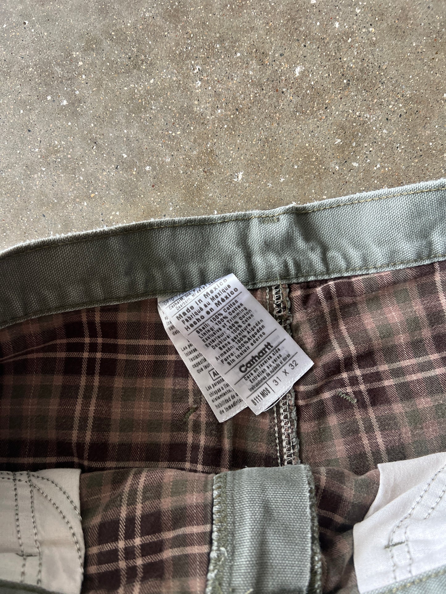 Vintage Faded Green Carhartt Carpenter Pants - 31