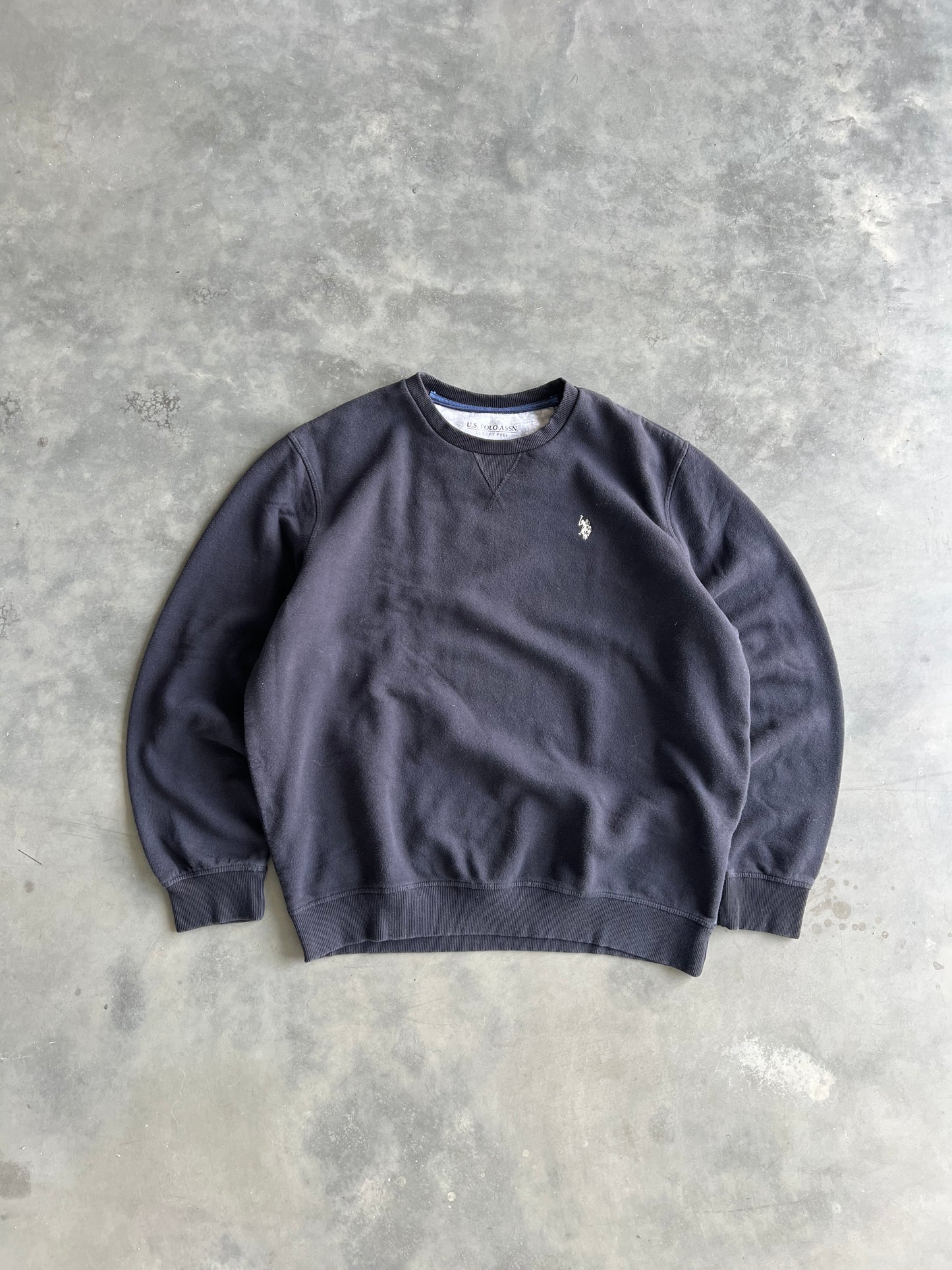 Vintage Faded Black Polo Assassin Crewneck - XL
