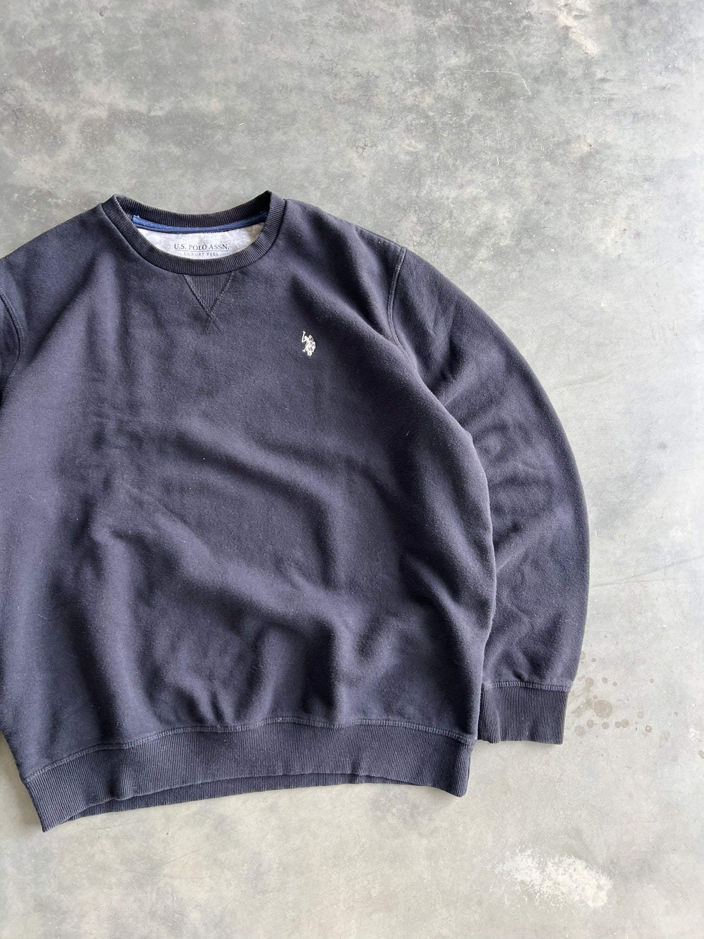 Vintage Faded Black Polo Assassin Crewneck - XL