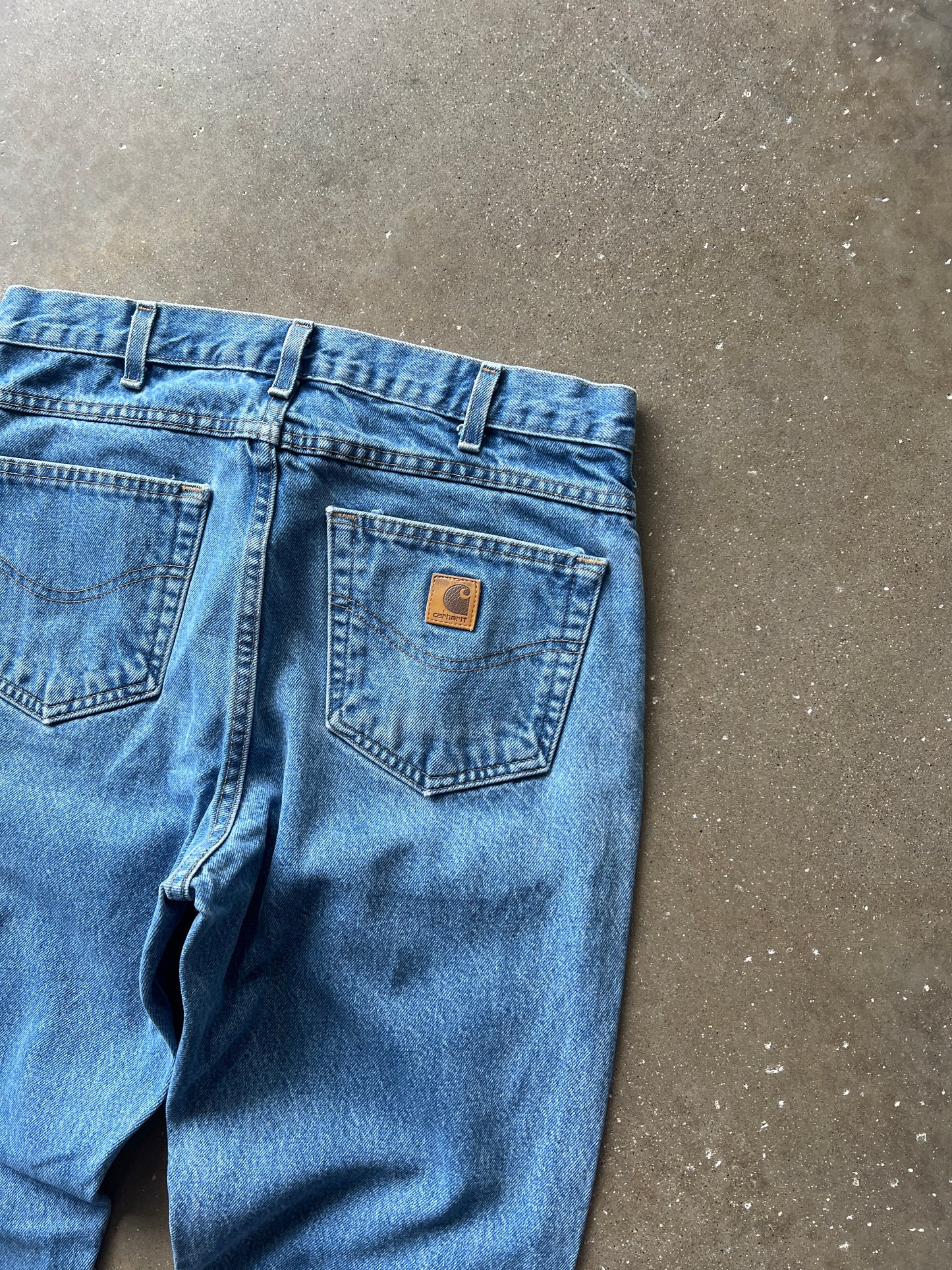 Vintage Denim Blue Carhartt Carpenter Pants - 34