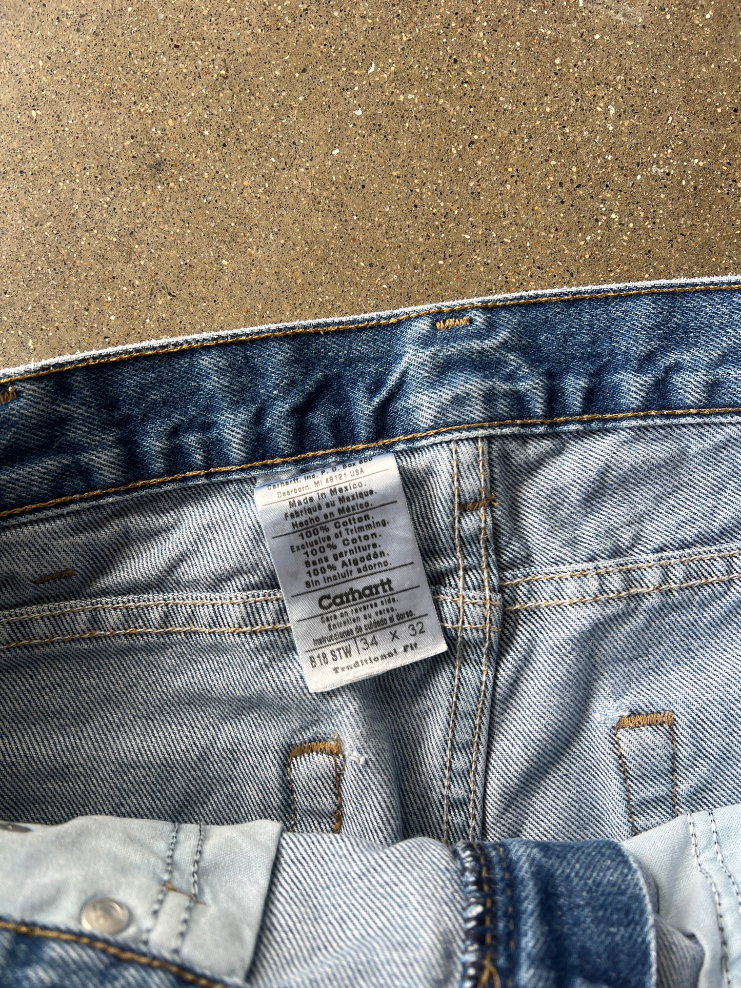 Vintage Denim Blue Carhartt Carpenter Pants - 34