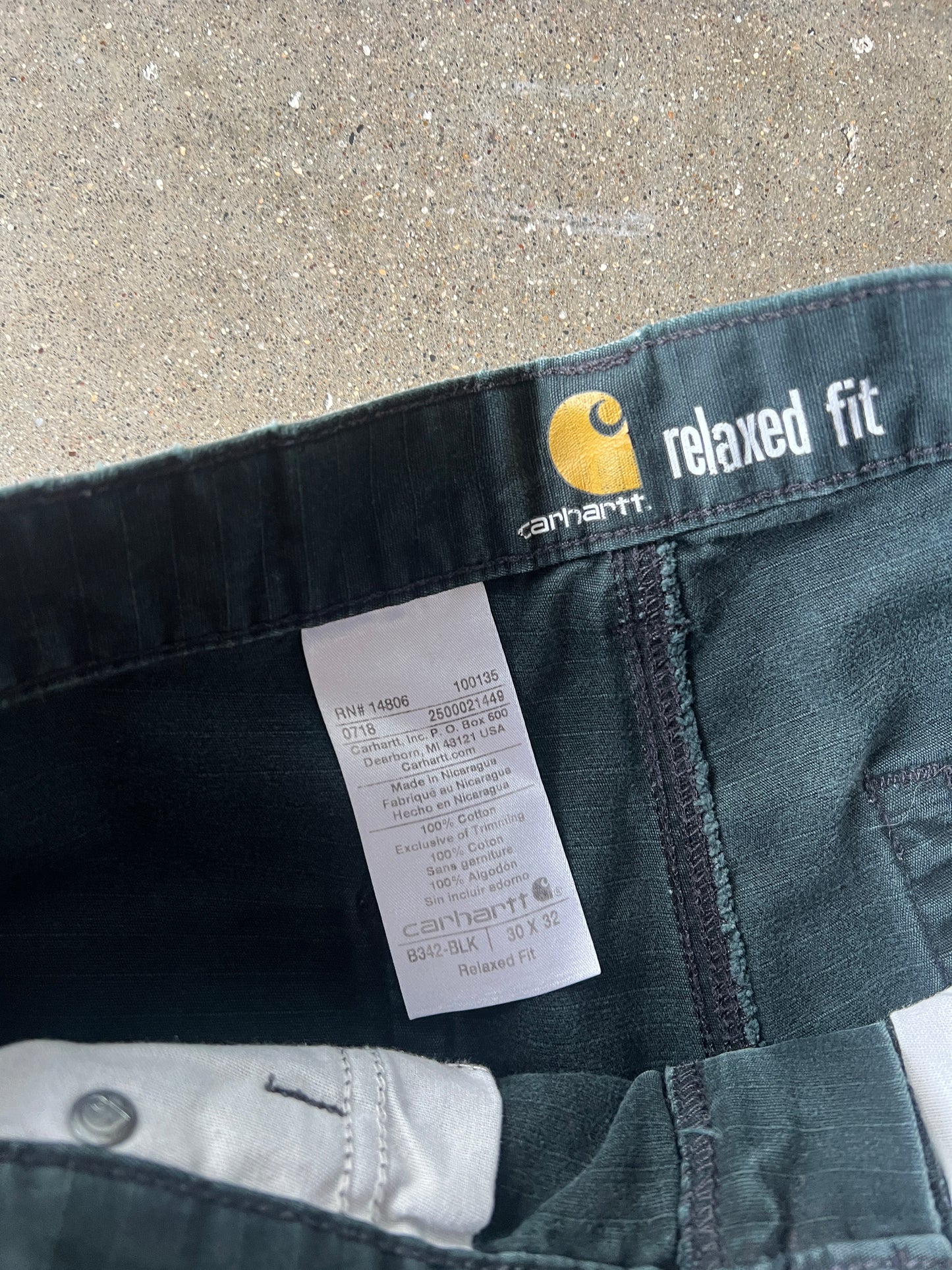 Vintage Faded Black Carhartt Cargo Pants - 30
