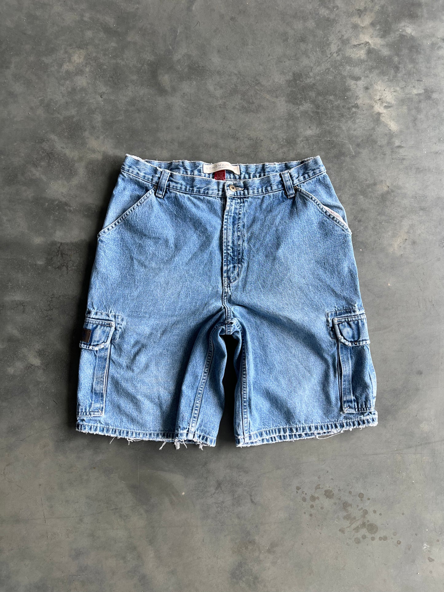 Vintage Faded Denim Blue Sonoma Shorts - 34