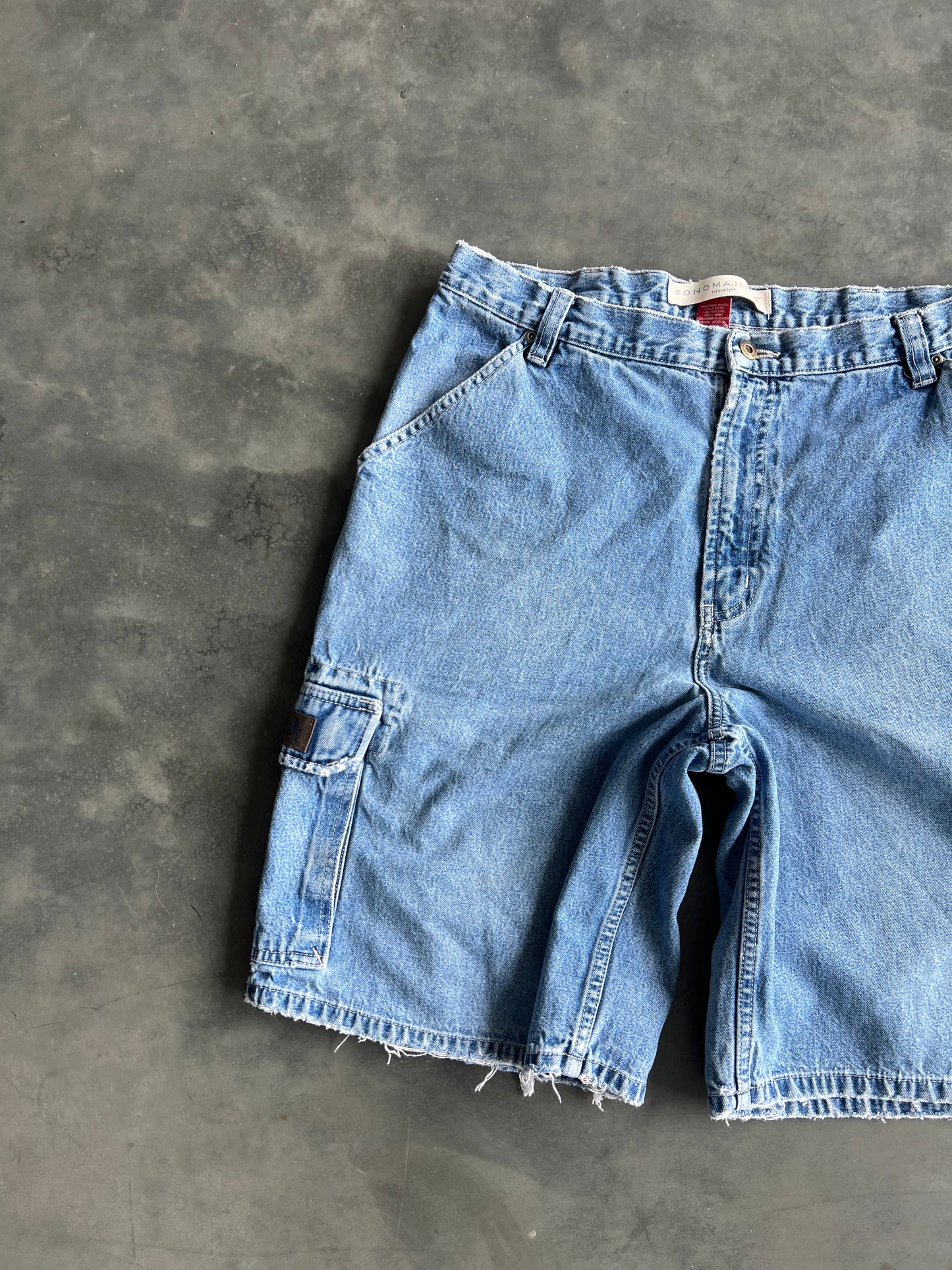 Vintage Faded Denim Blue Sonoma Shorts - 34