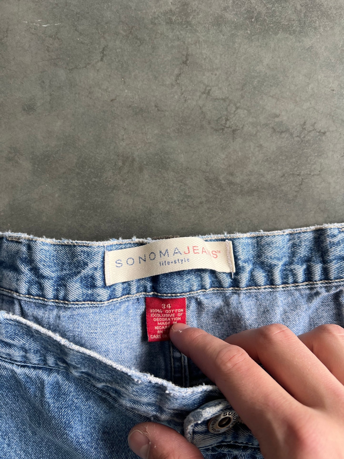 Vintage Faded Denim Blue Sonoma Shorts - 34