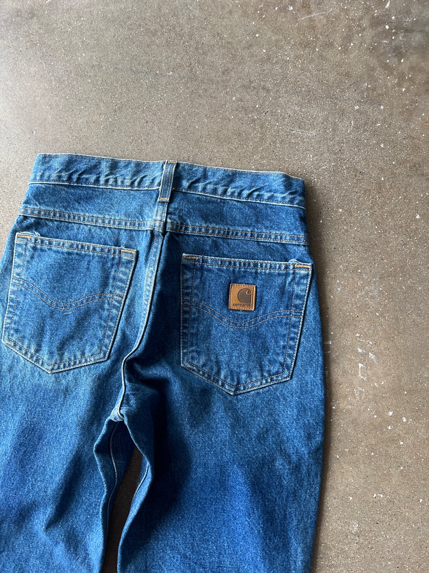Vintage Denim Blue Carhartt Carpenter Pants - 28