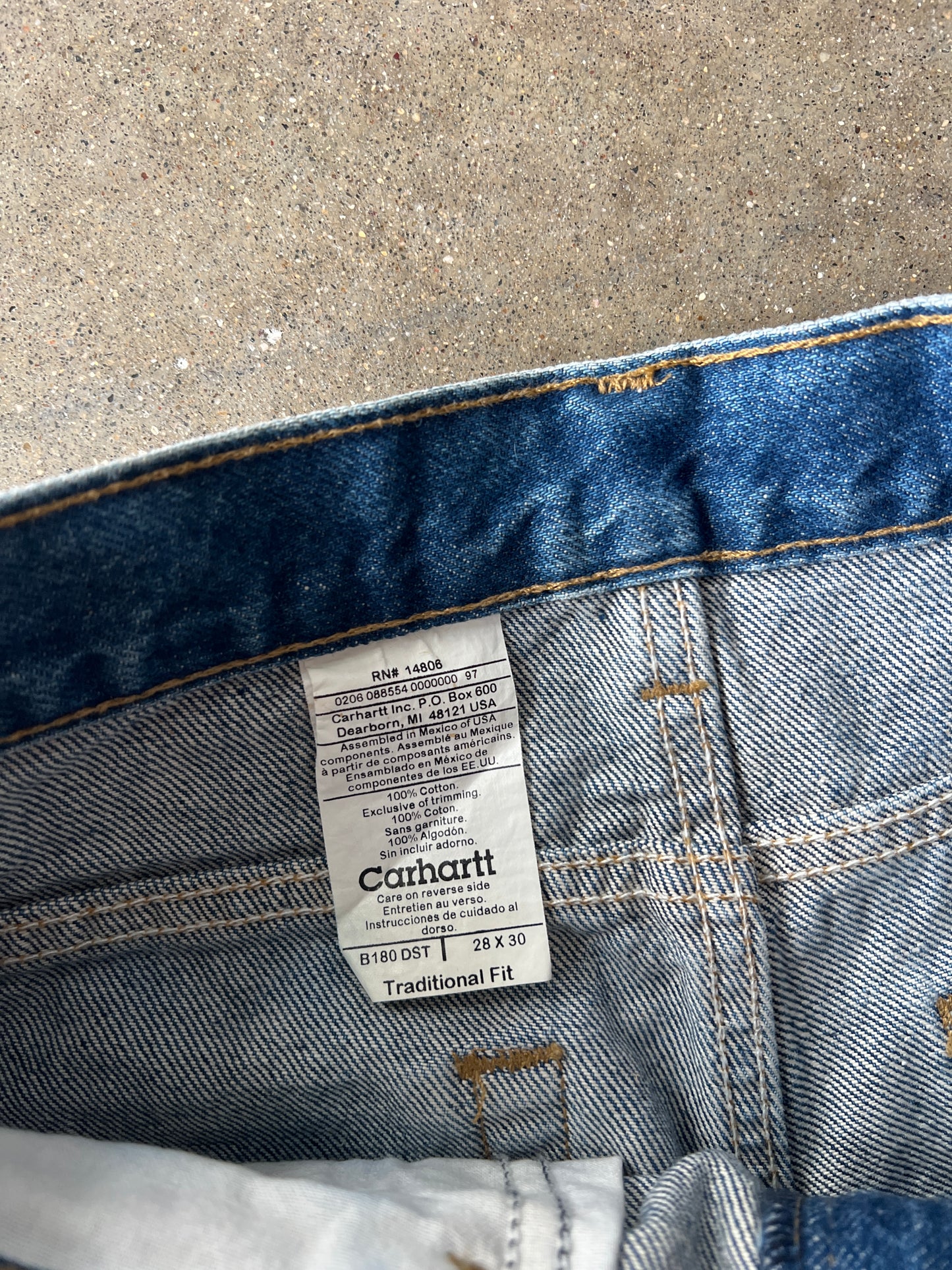 Vintage Denim Blue Carhartt Carpenter Pants - 28