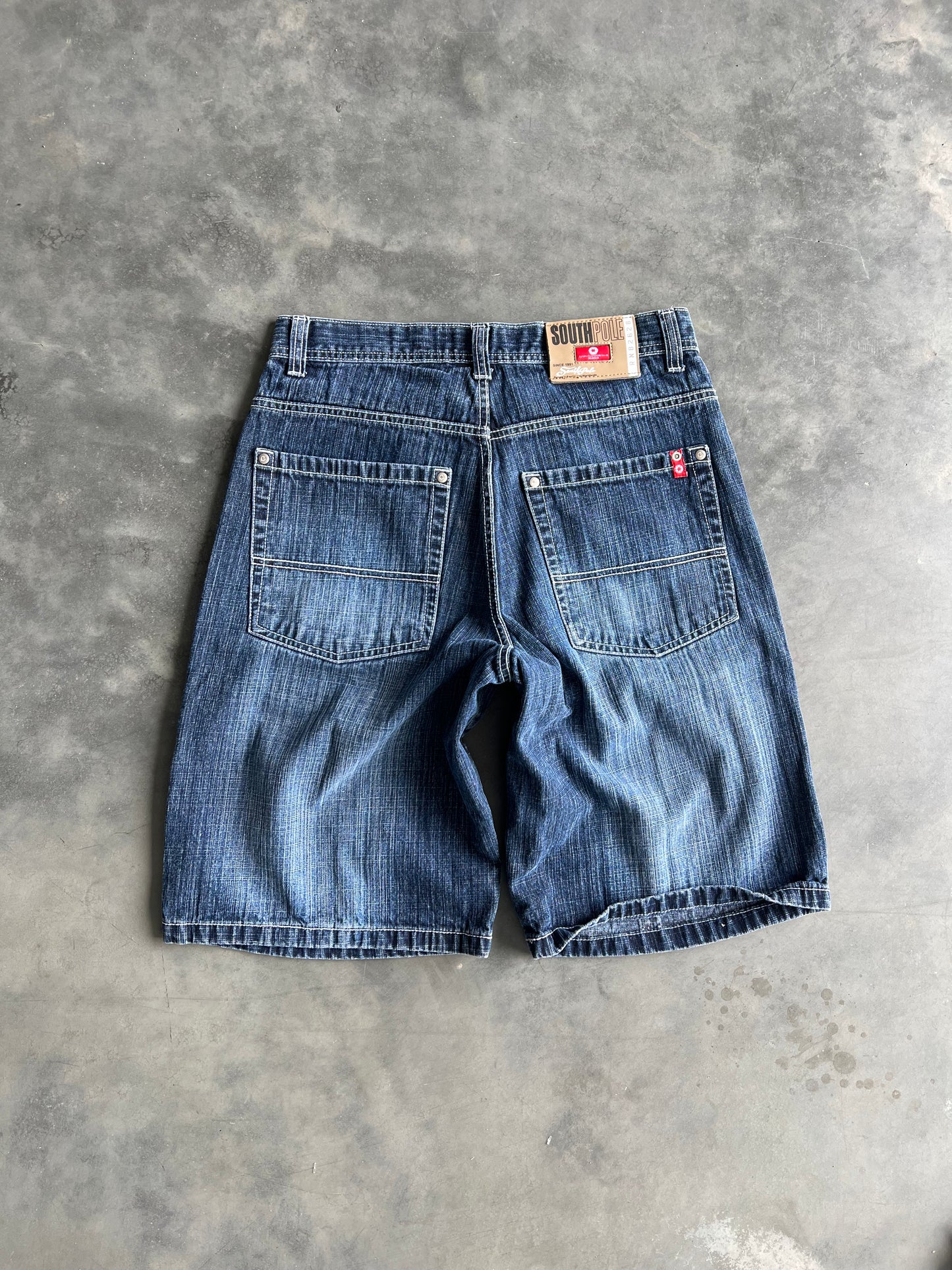 Vintage Denim Blue South Pole Shorts - 34