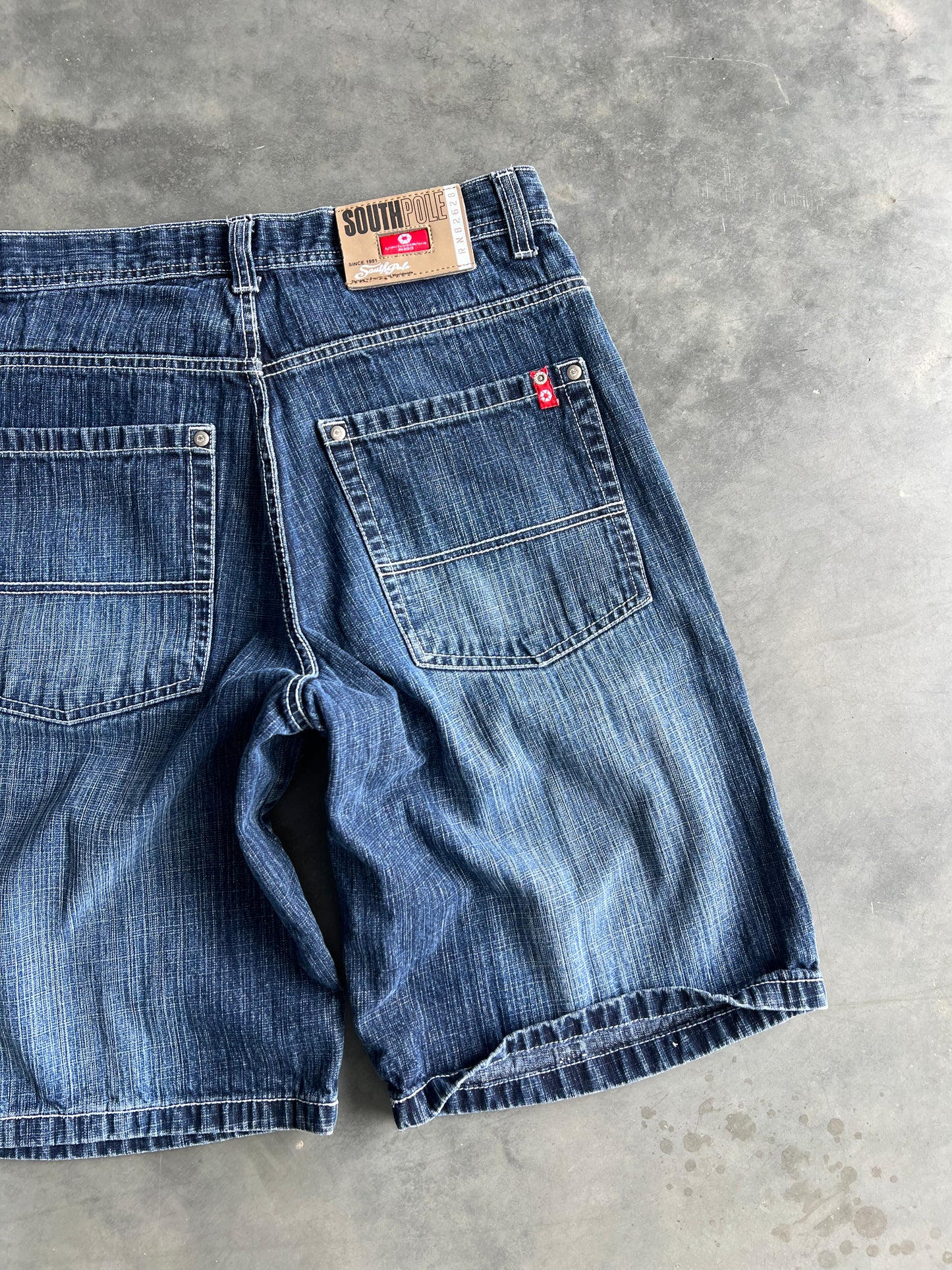 Vintage Denim Blue South Pole Shorts - 34
