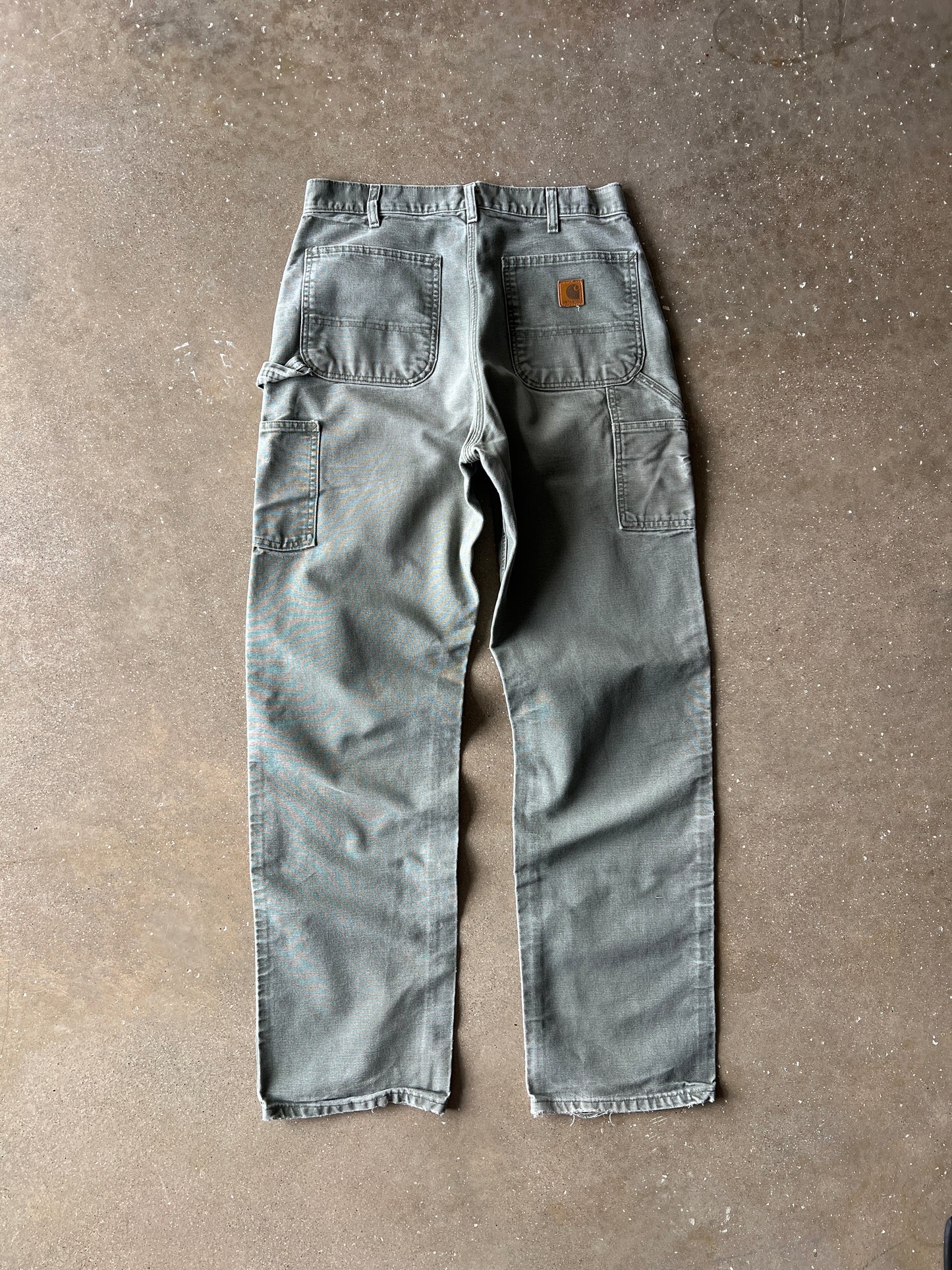 Vintage Faded Green Carhartt Carpenter Pants - 32