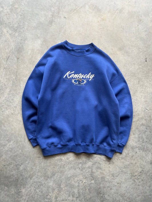 Vintage Blue Kentucky Spellout Crew - XXL