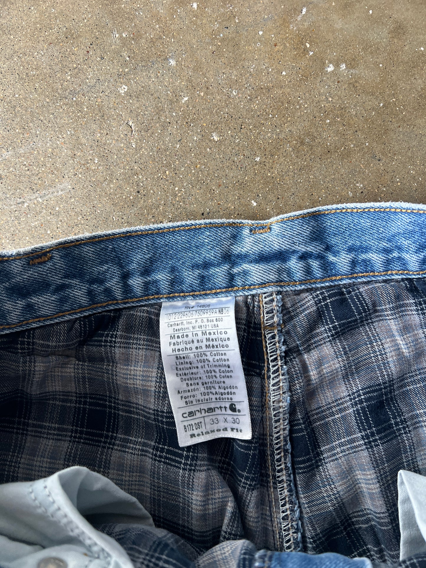 Vintage Denim Blue Carhartt Carpenter Pants - 33