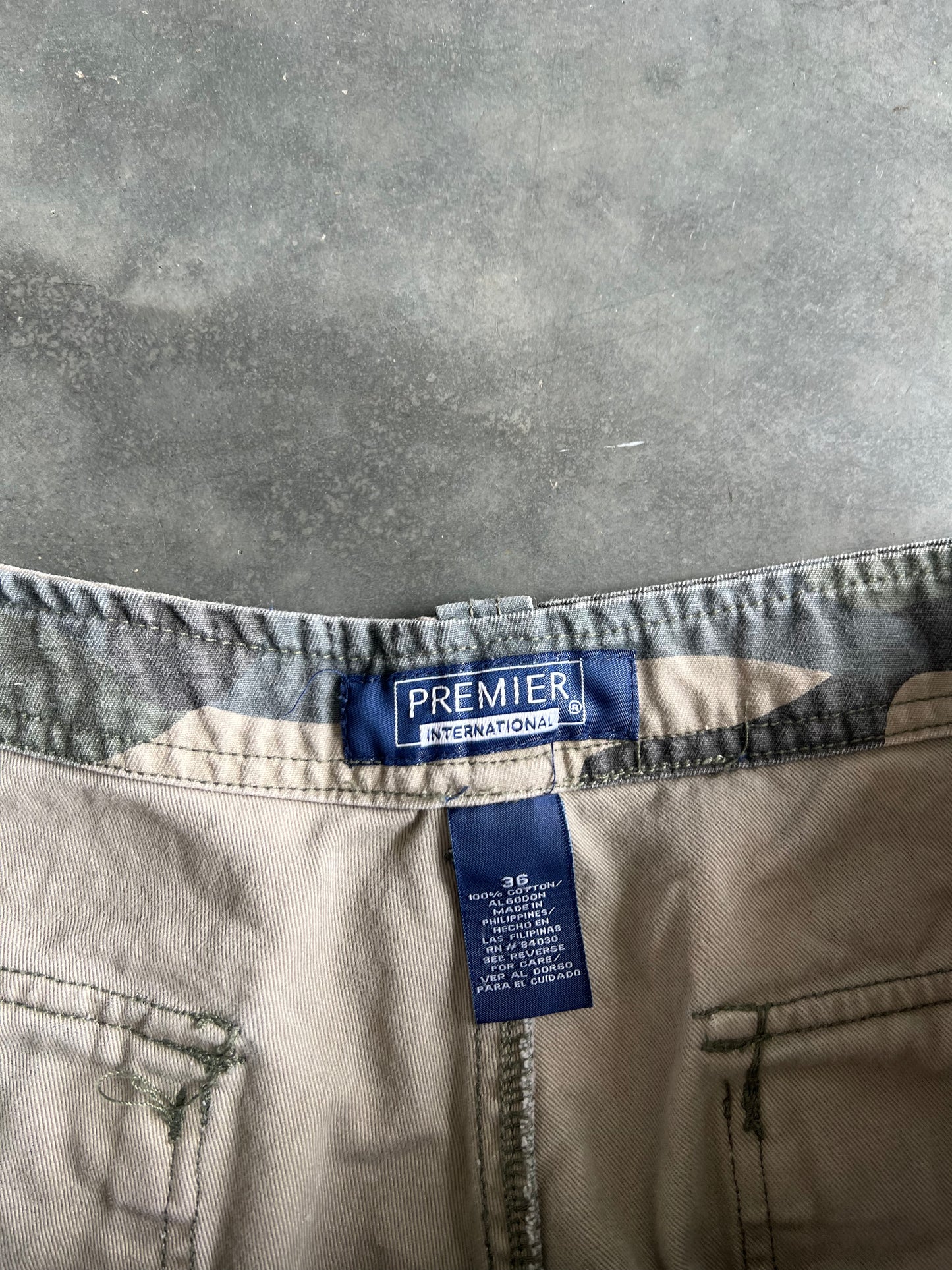Vintage Premier Military Style Camo Shorts - 36