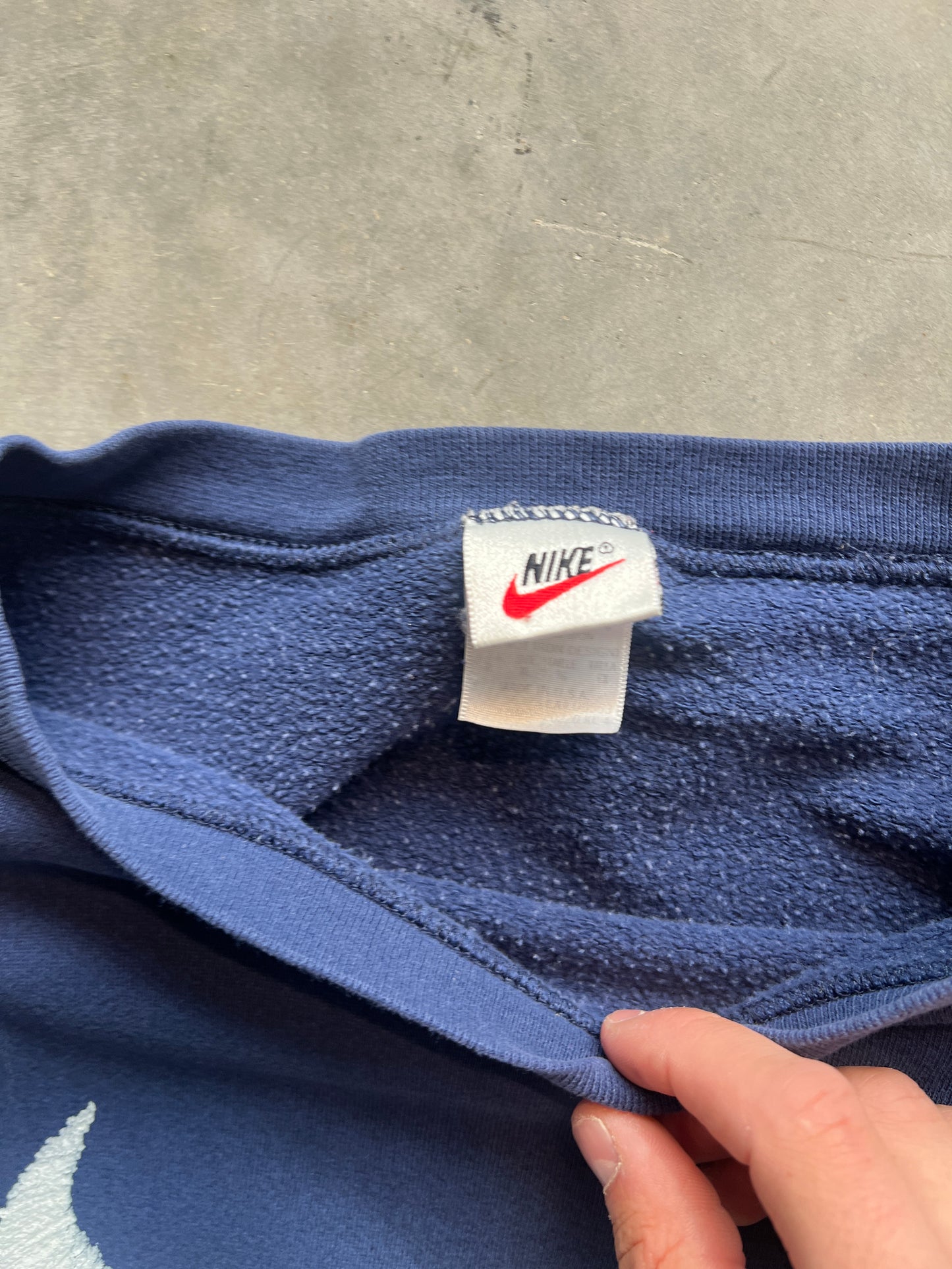 Vintage Blue Nike Swoosh Crew - XL