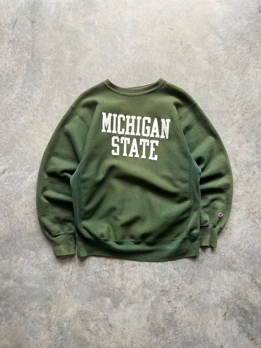 Vintage Green Michigan State Crew - XL