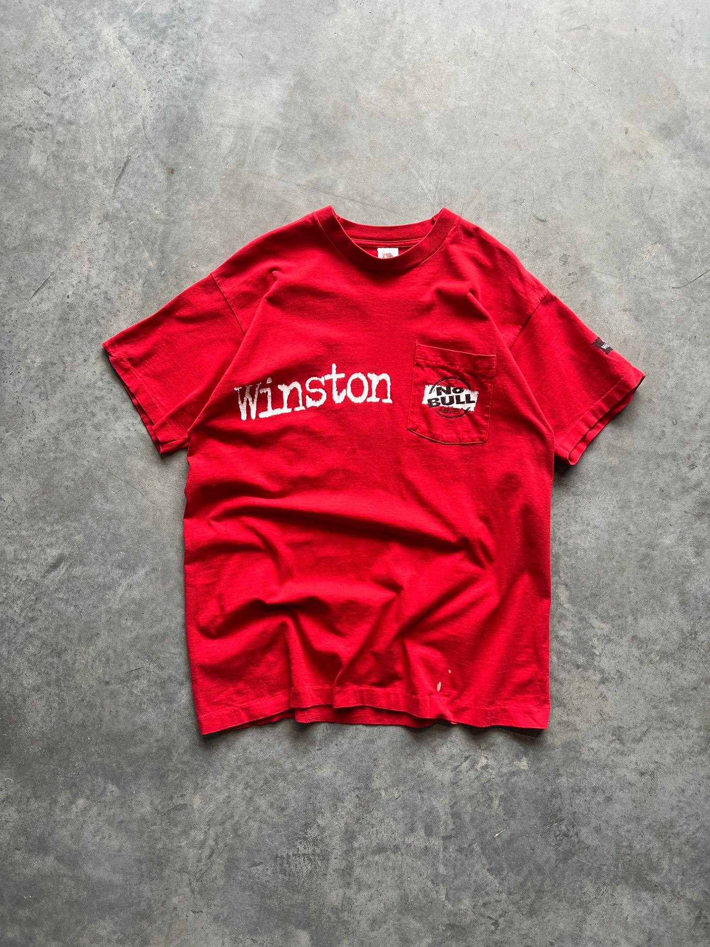 Vintage Red Winston Spellout Shirt - L/XL