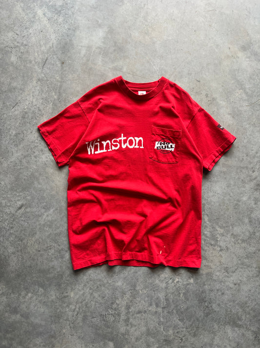 Vintage Red Winston Spellout Shirt - L/XL