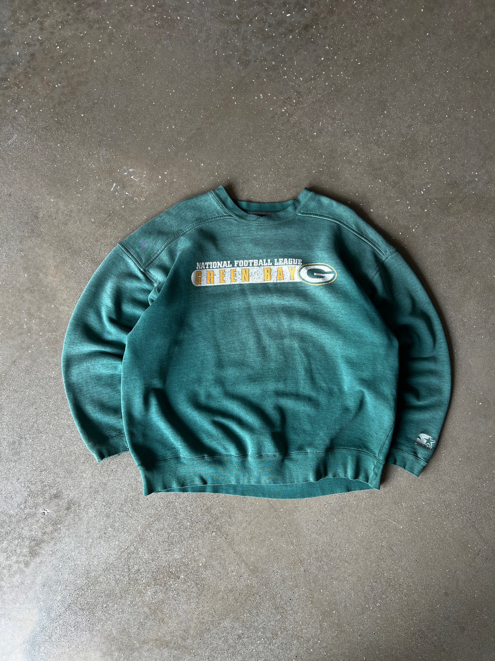 Vintage Faded Green Bay Packers Crew - XL