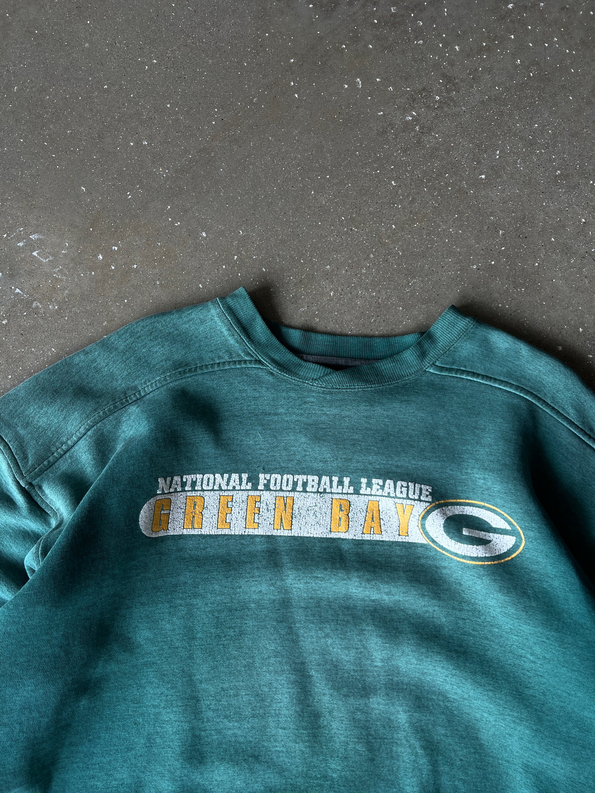 Vintage Faded Green Bay Packers Crew - XL