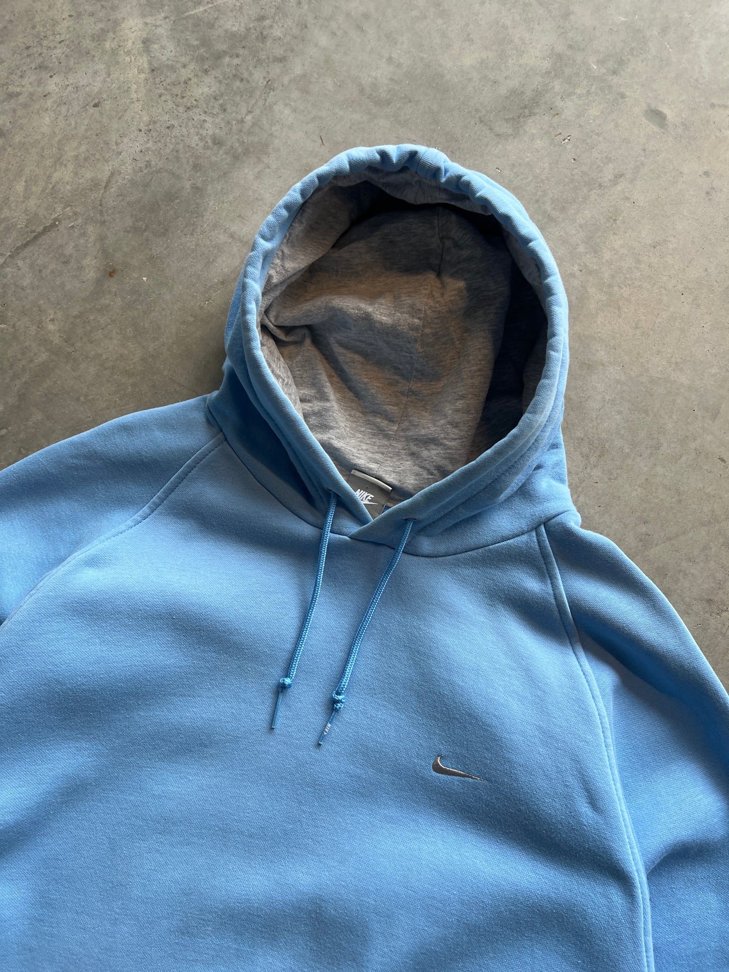 Vintage Baby Blue Nike Swoosh Hoodie - L/XL