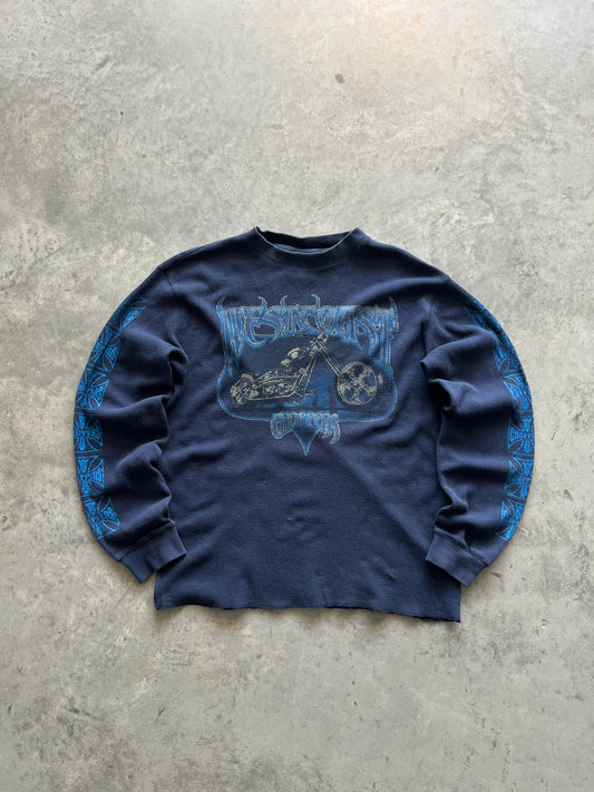 Vintage Navy Blue West Coast Choppers Thermal - M