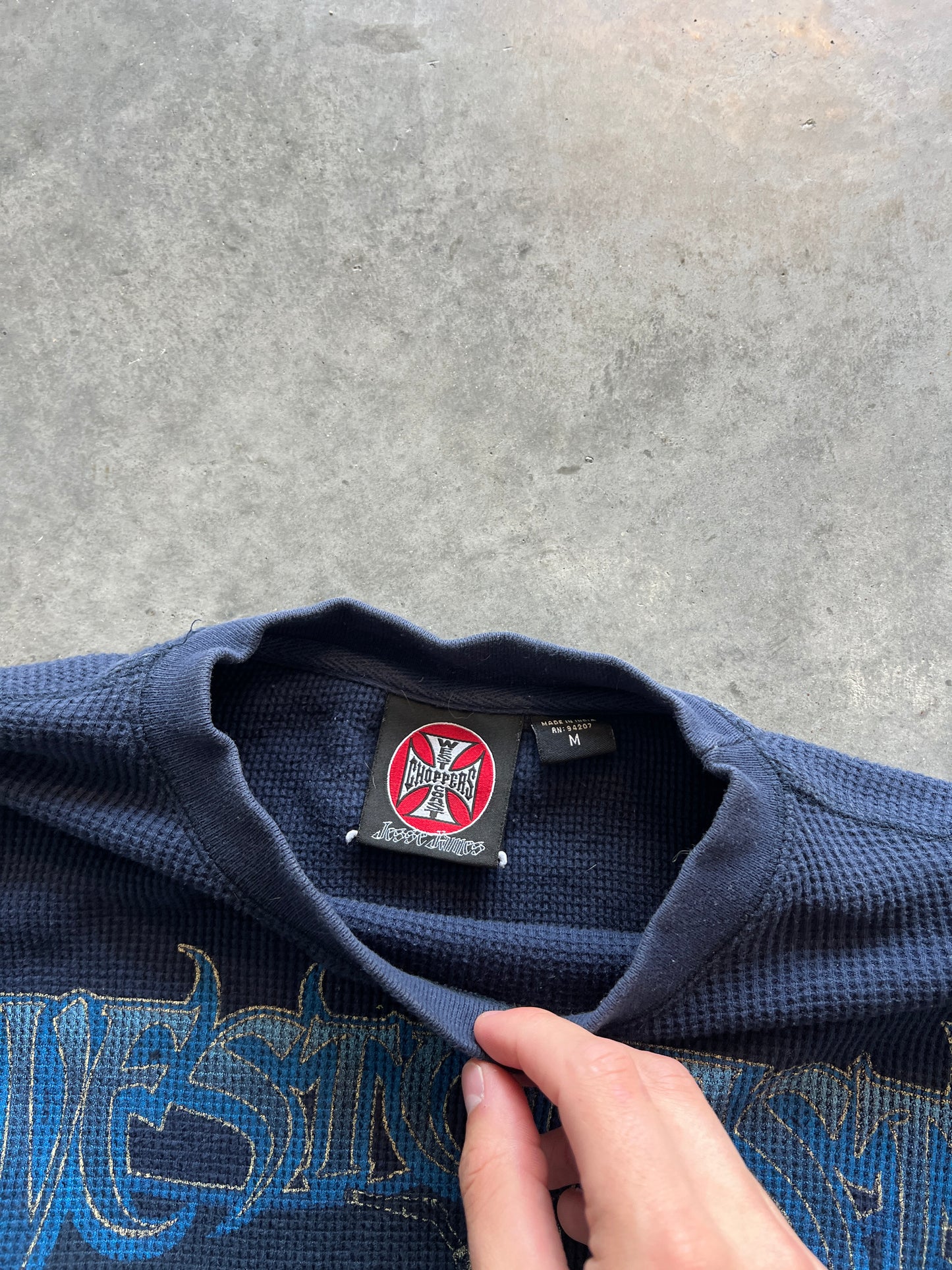 Vintage Navy Blue West Coast Choppers Thermal - M