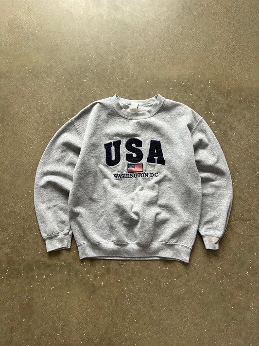 Vintage Grey USA Crew - M