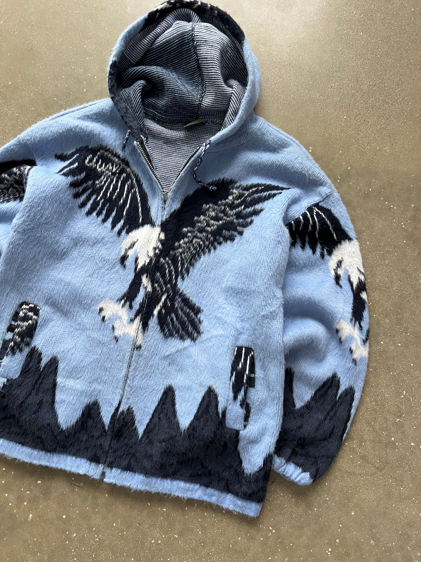 Vintage Blue Eagle Fleece Jacket - XL