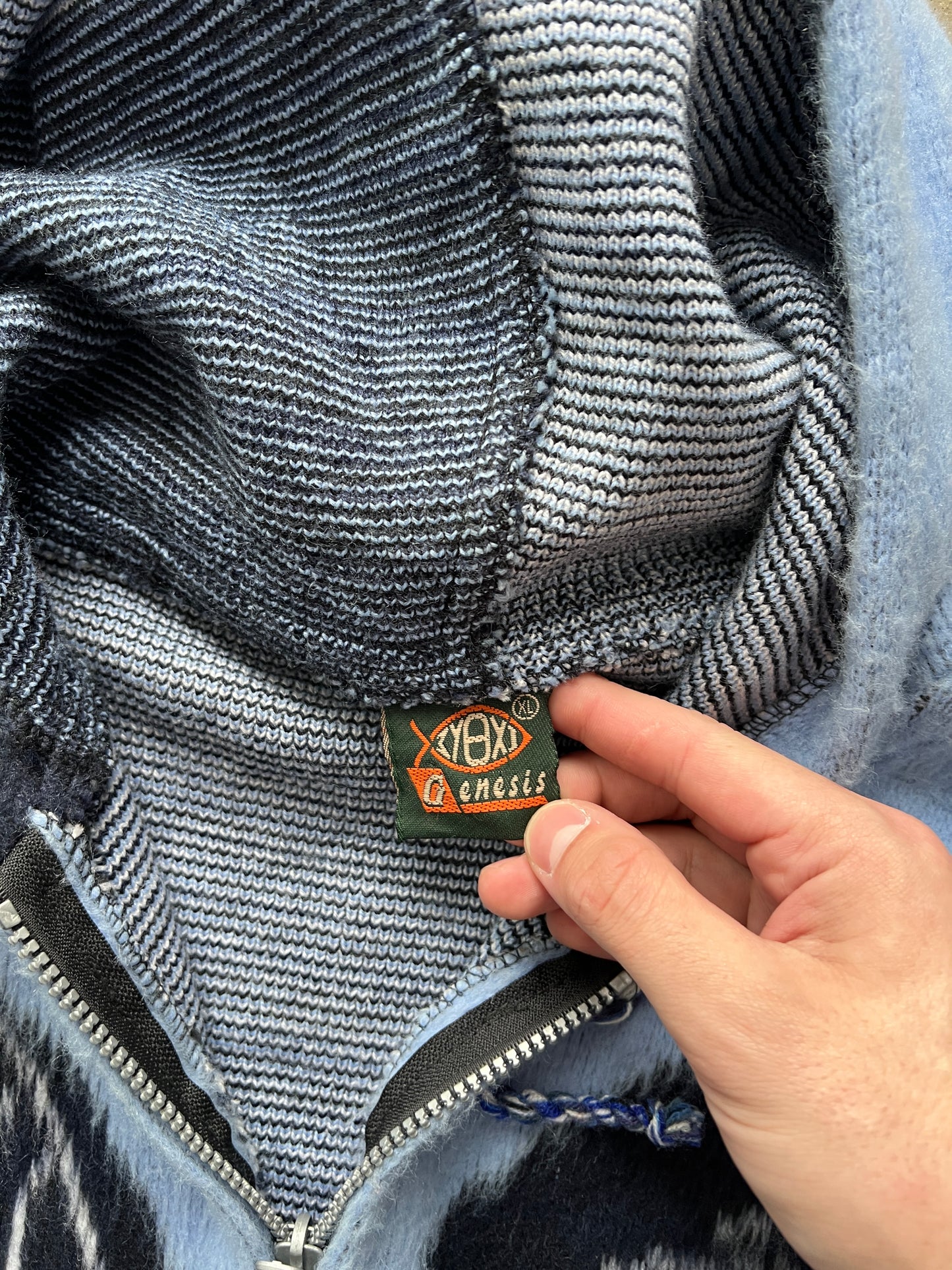 Vintage Blue Eagle Fleece Jacket - XL