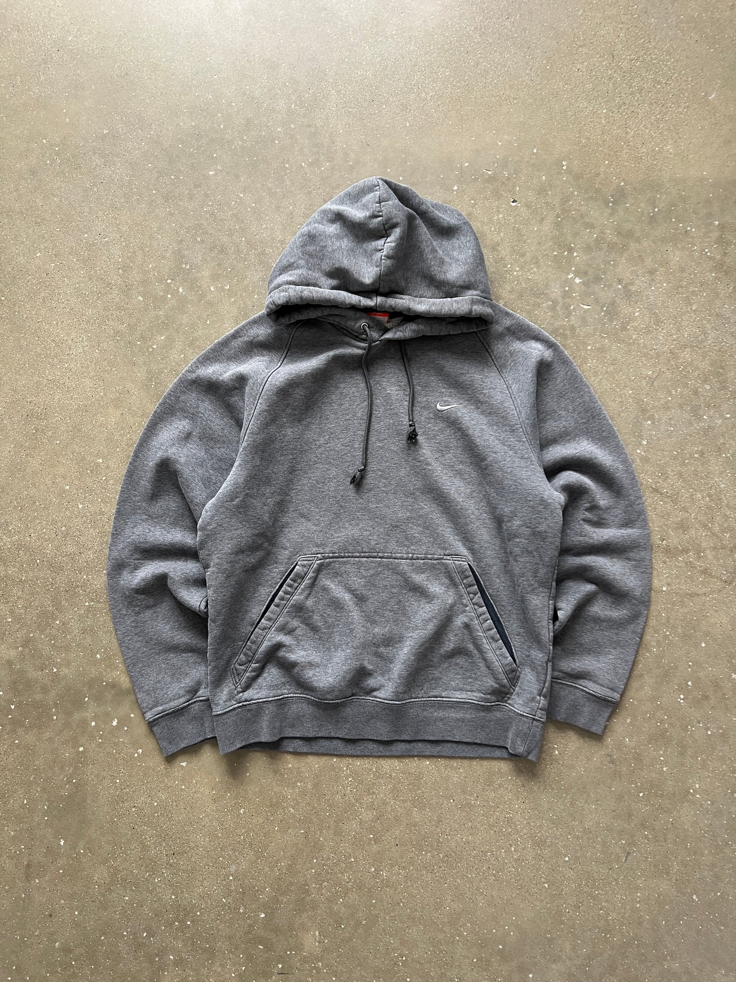Vintage Grey Nike Swoosh Hoodie - S