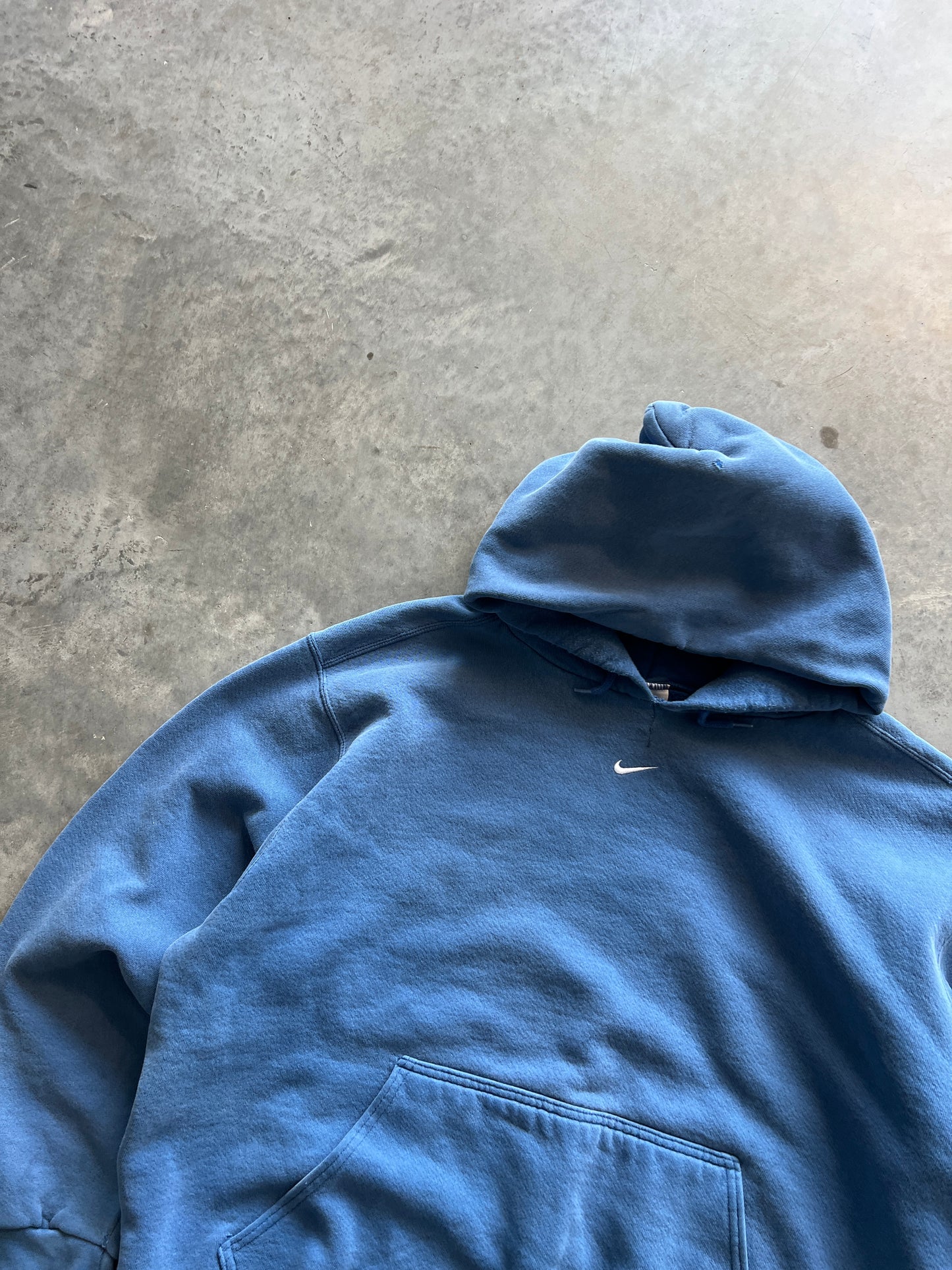 Vintage Royal Blue Nike Center Swoosh Hoodie - XL