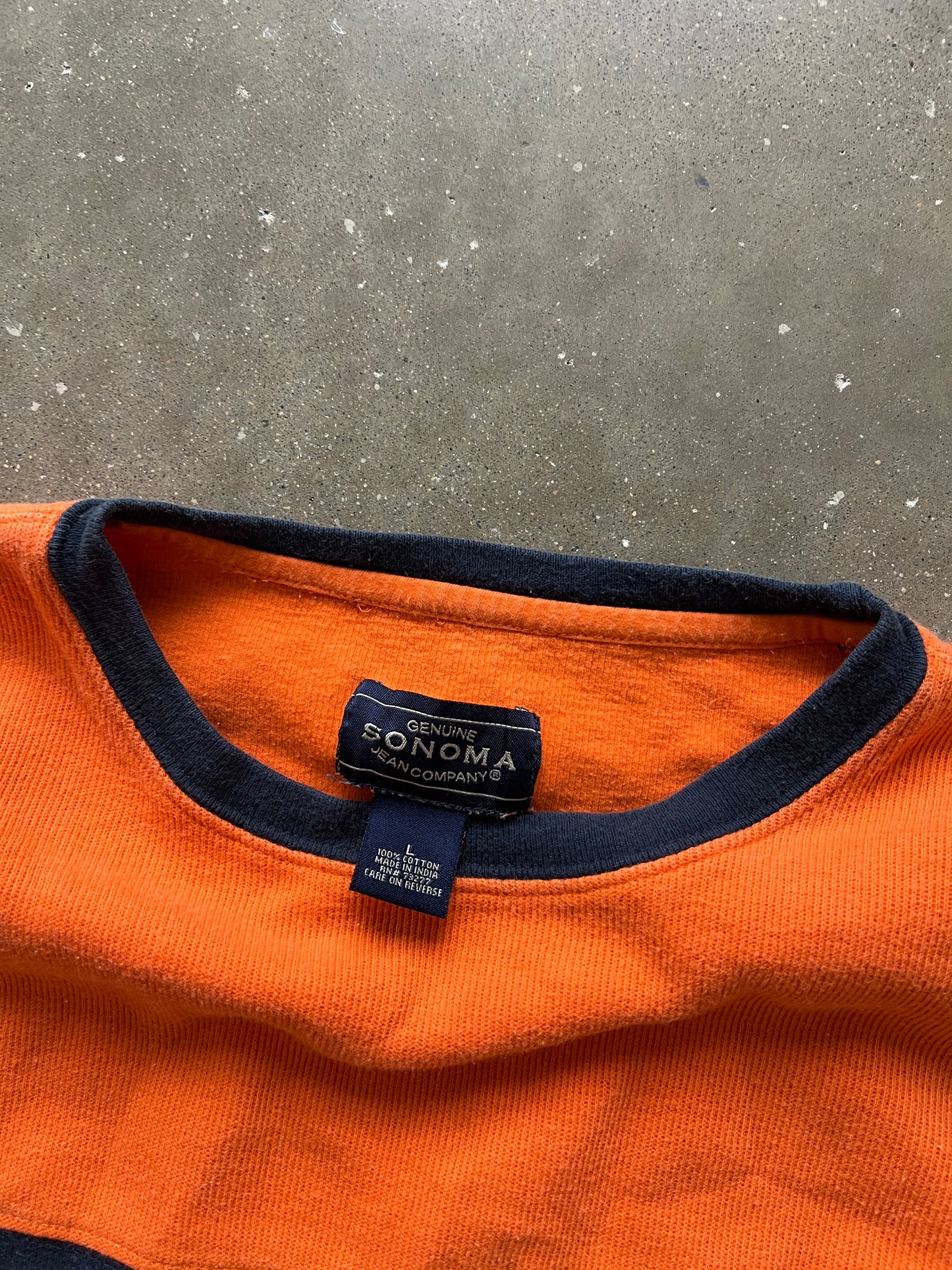 Vintage Orange Stripped Shirt - L