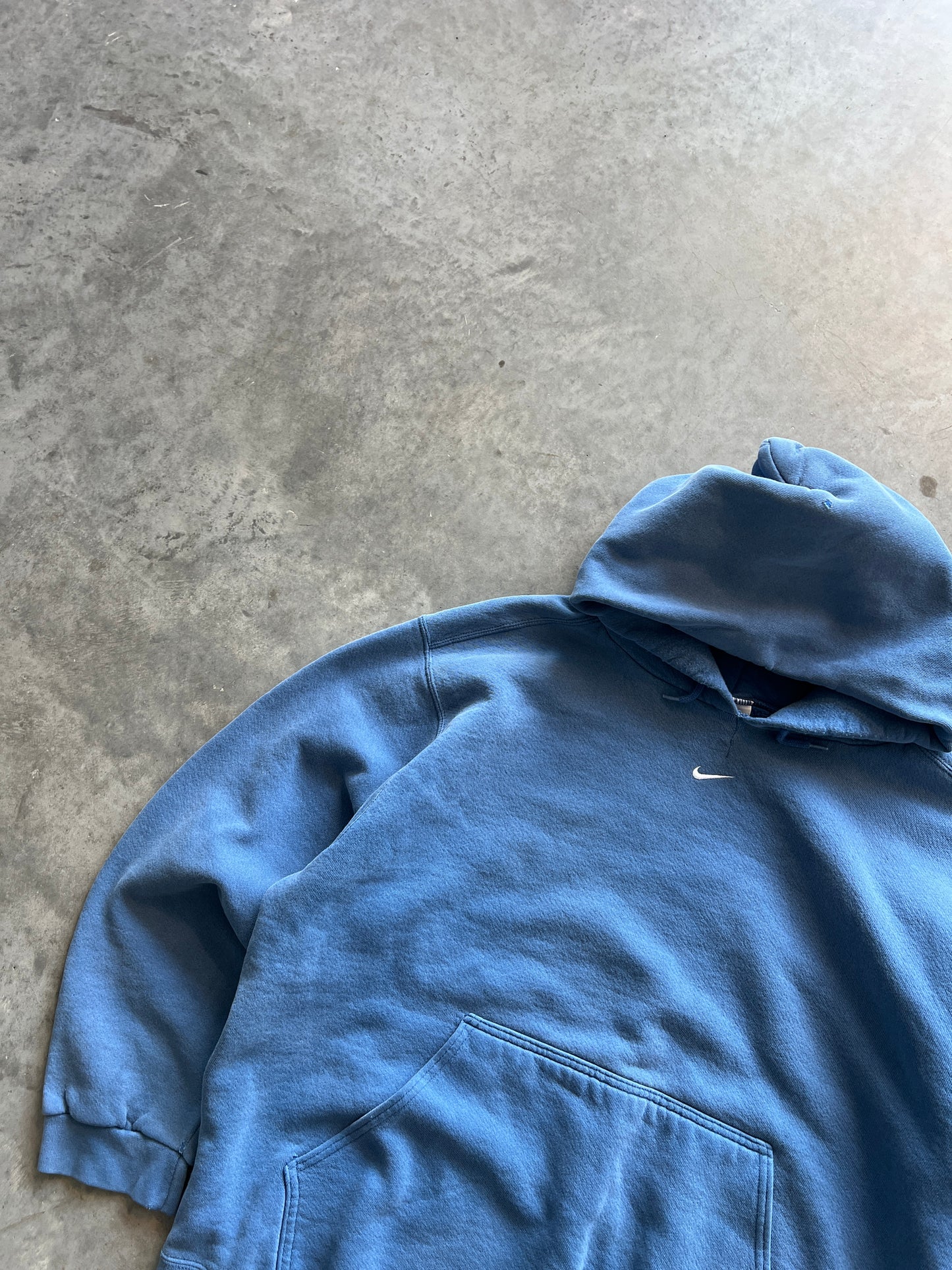 Vintage Royal Blue Nike Center Swoosh Hoodie - XL