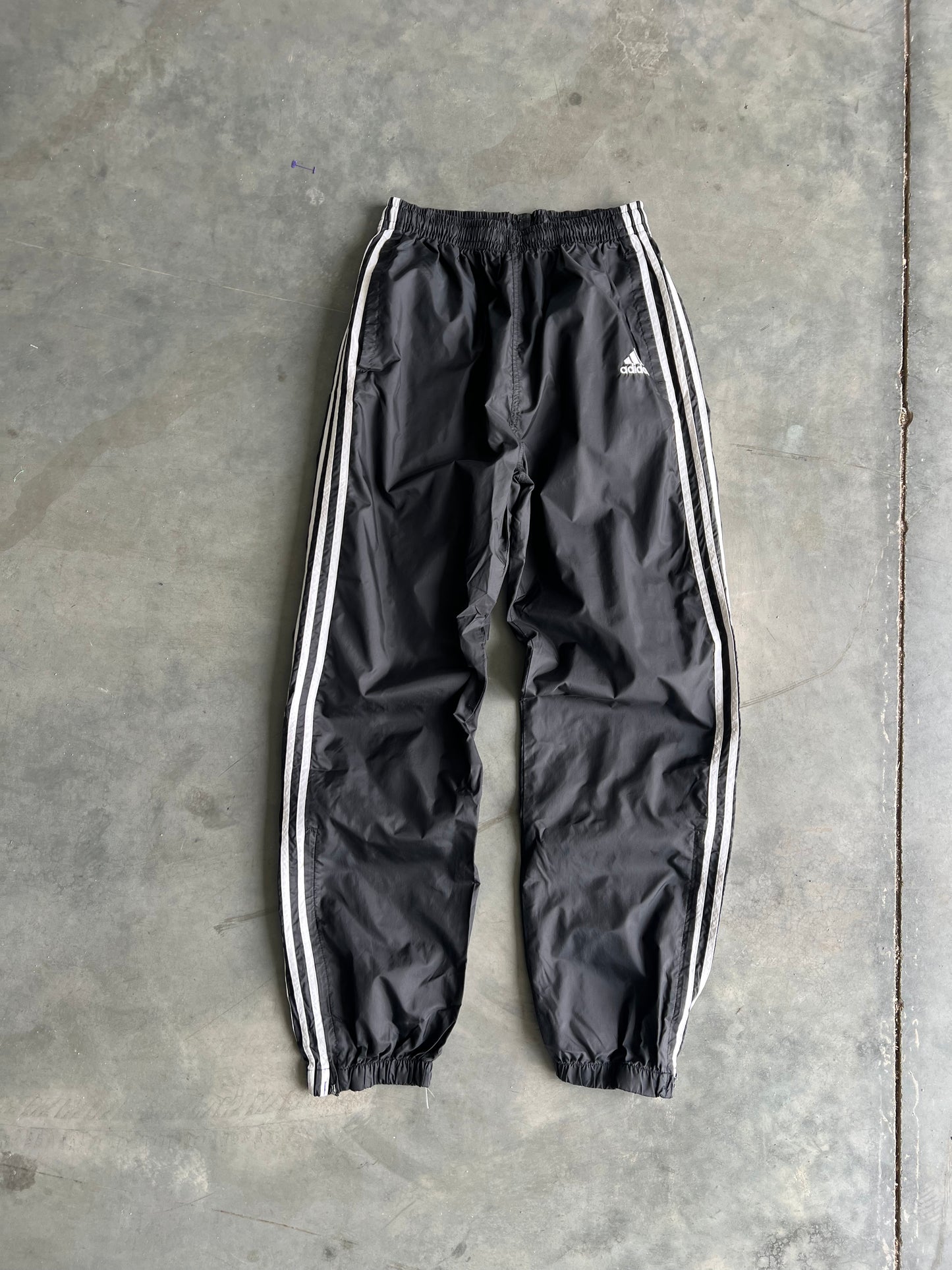Vintage Black Adidas Stripped Track Pants - S