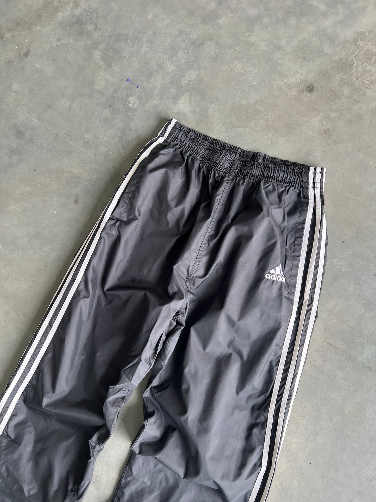 Vintage Black Adidas Stripped Track Pants - S