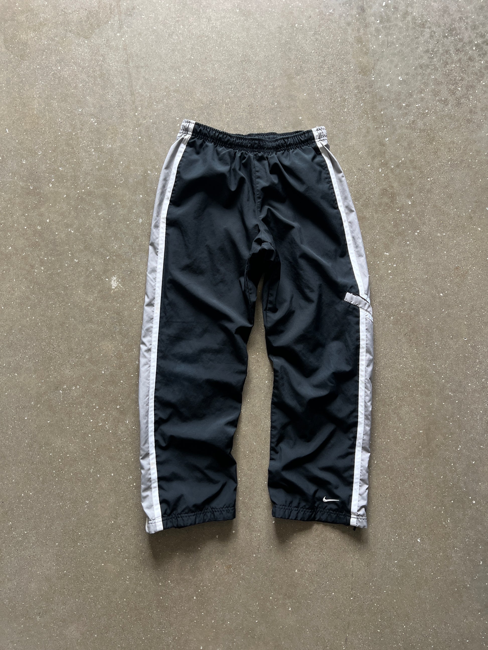 Vintage Black Nike Swoosh Track Pants - YL