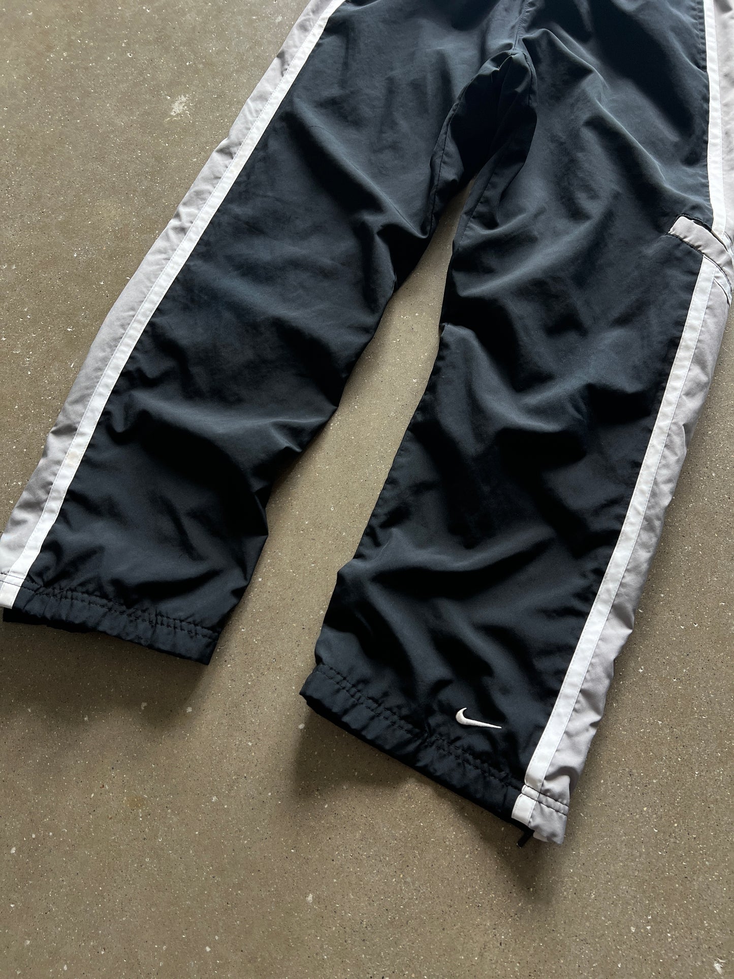 Vintage Black Nike Swoosh Track Pants - YL