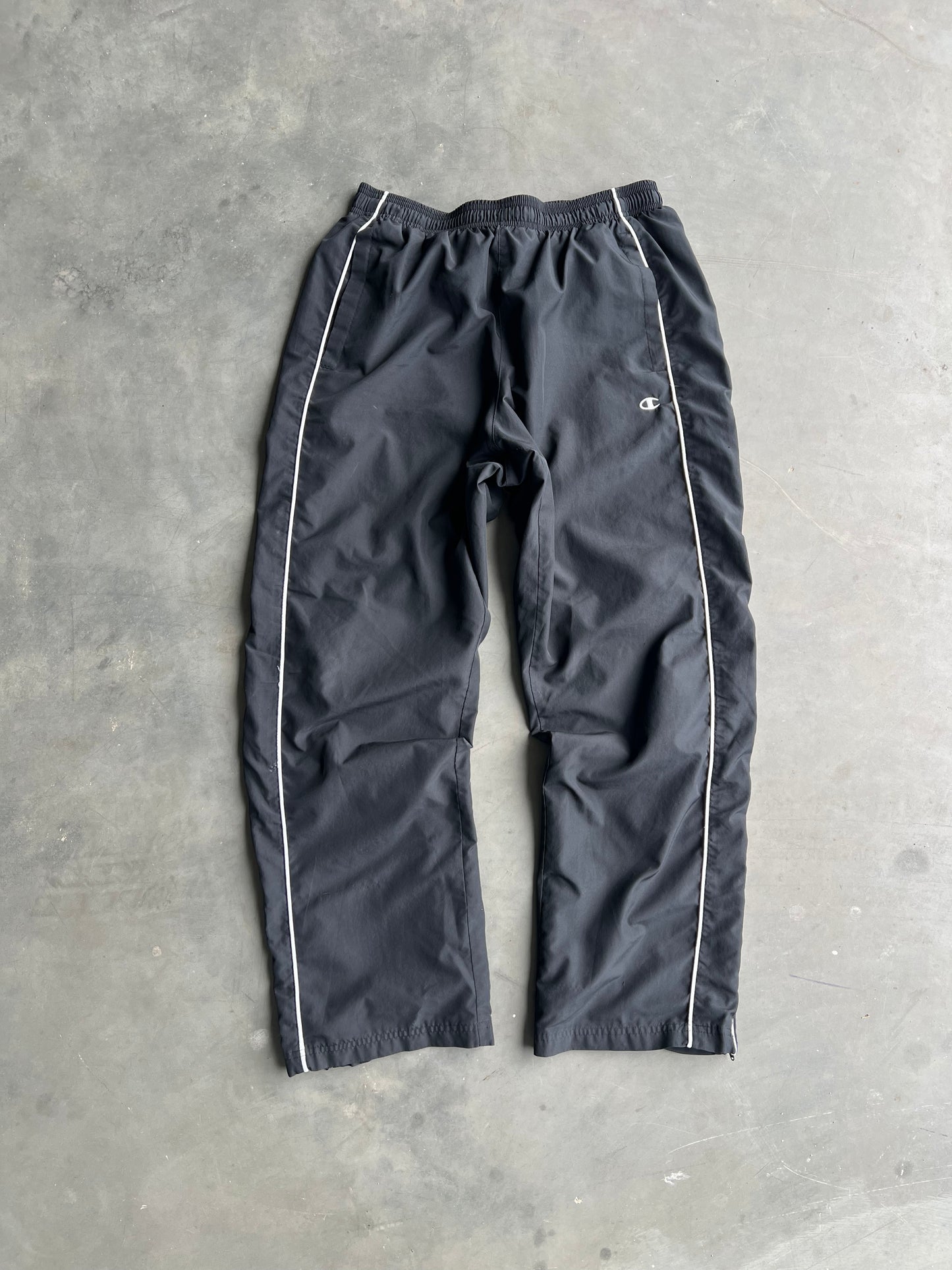 Vintage Black Champion Stripped Track Pantsm - L