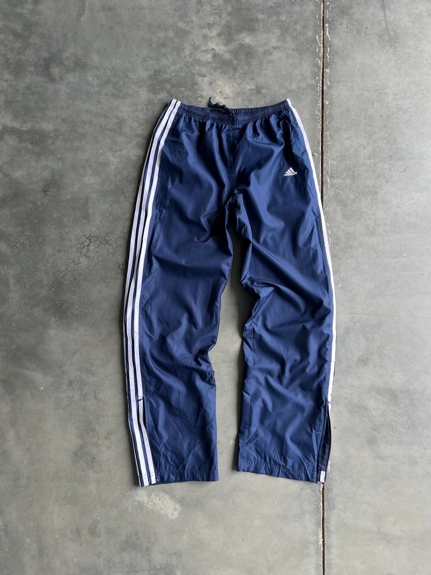 Vintage Blue Adidas Stripped Track Pants - M