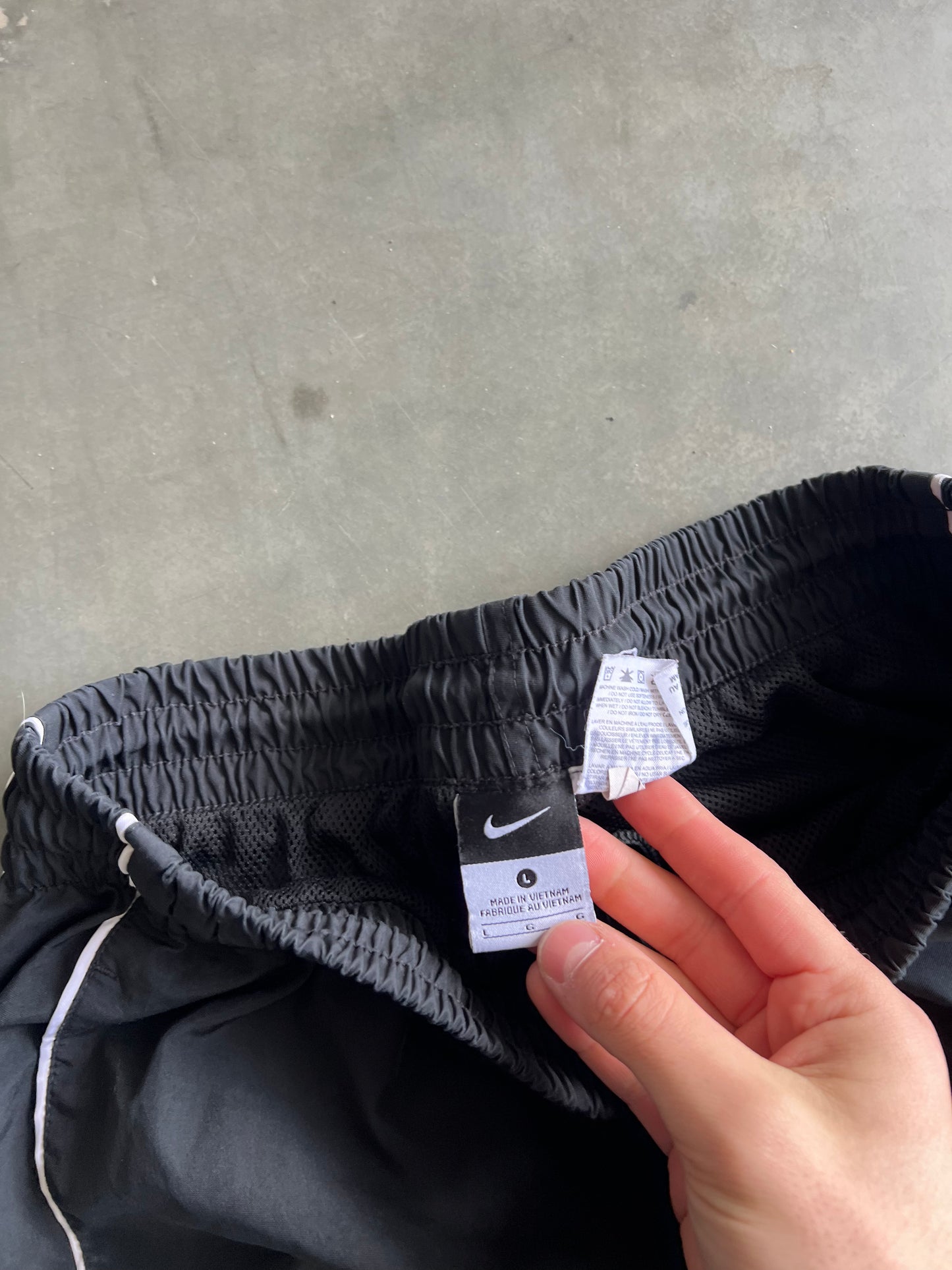 Vintage Black Nike Swoosh Track Pants - L