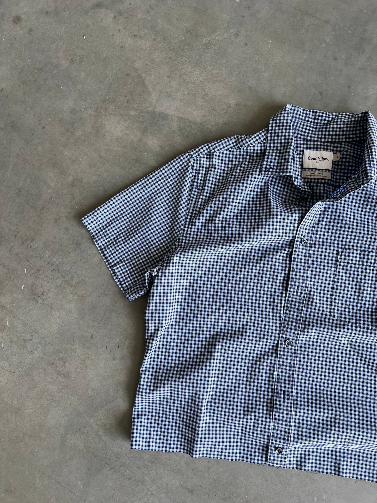 Vintage Sky Blue Button Up Shirt - L