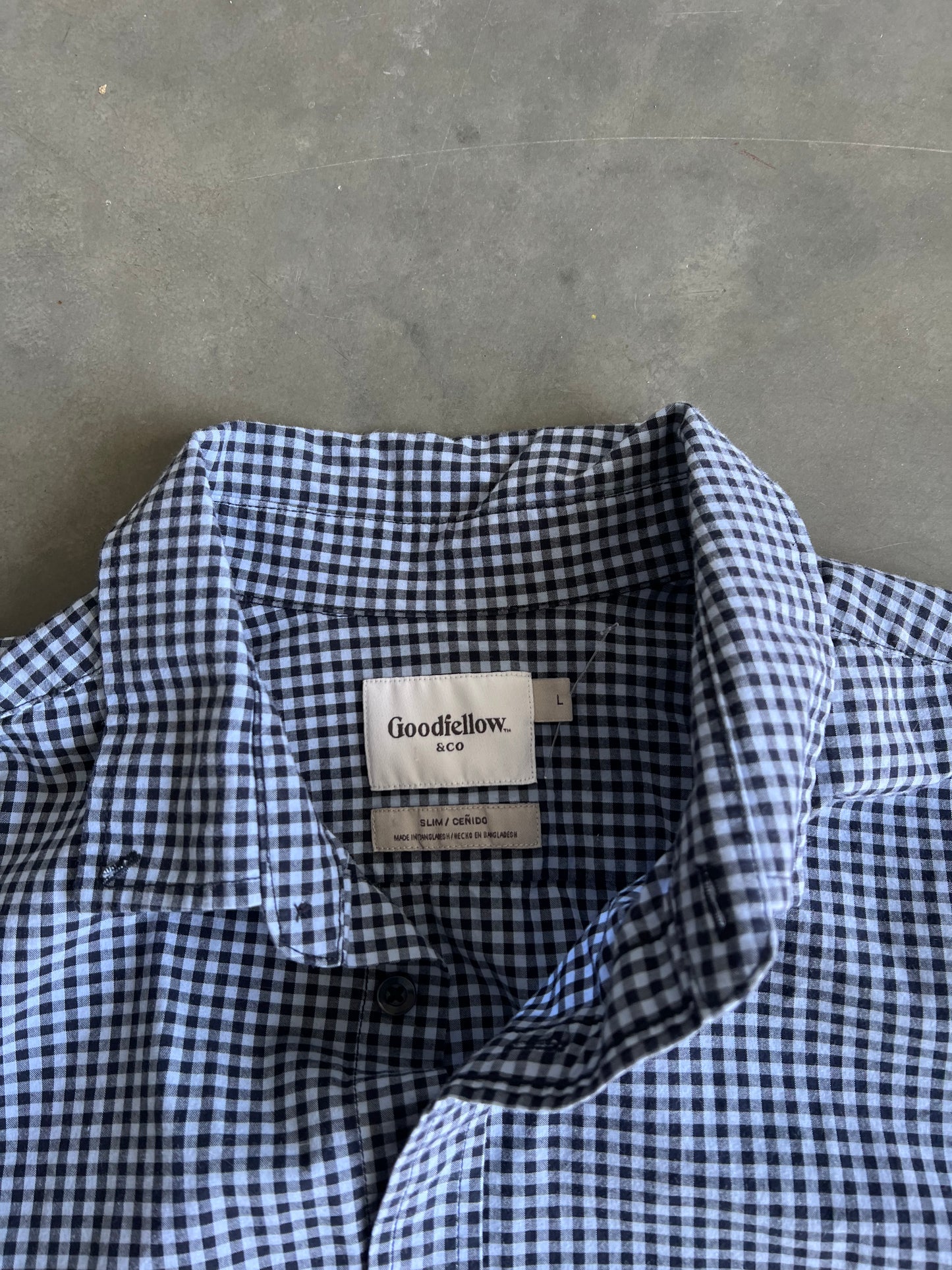 Vintage Sky Blue Button Up Shirt - L