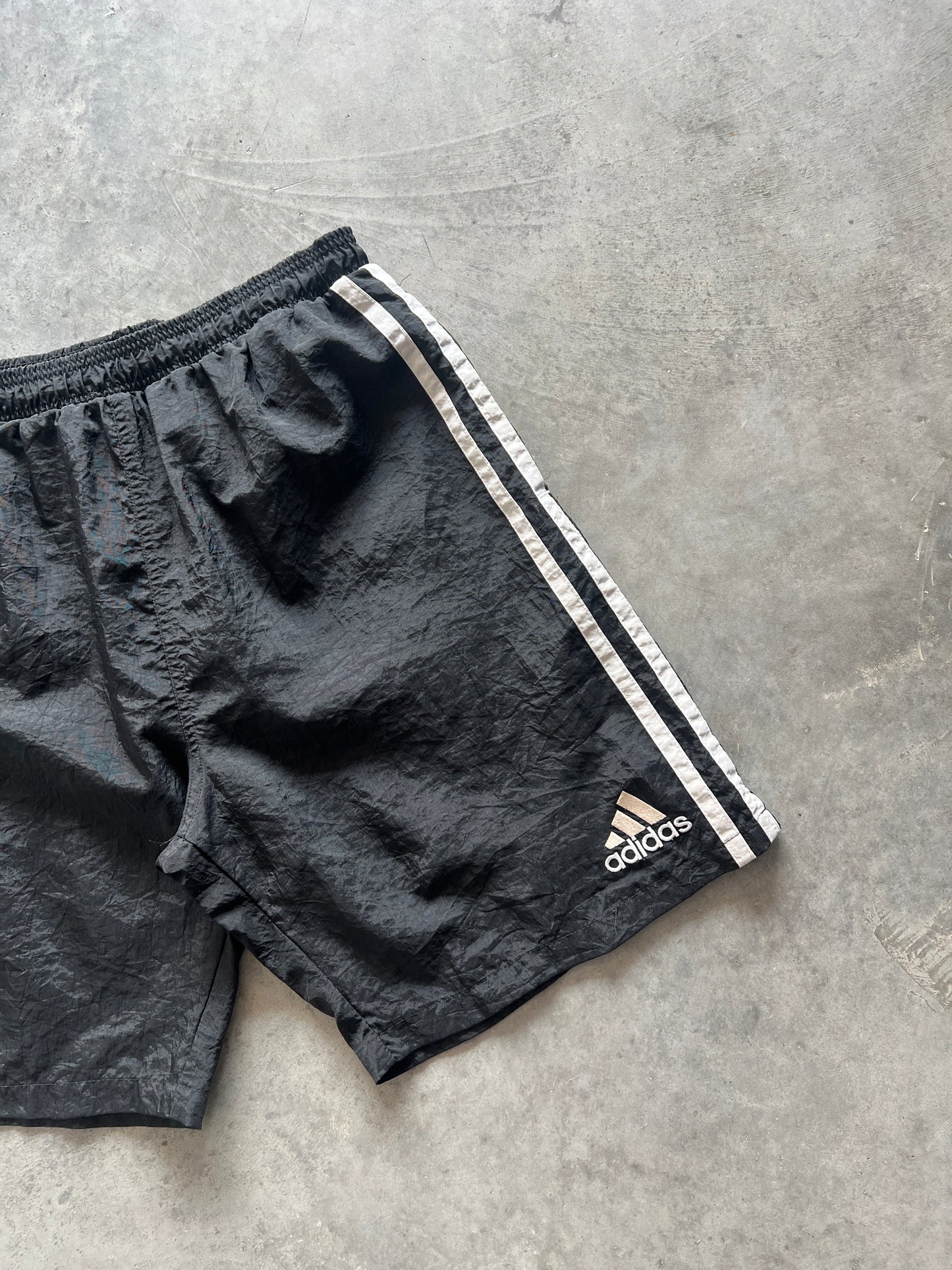 Vintage Black Adidas Track Shorts - M